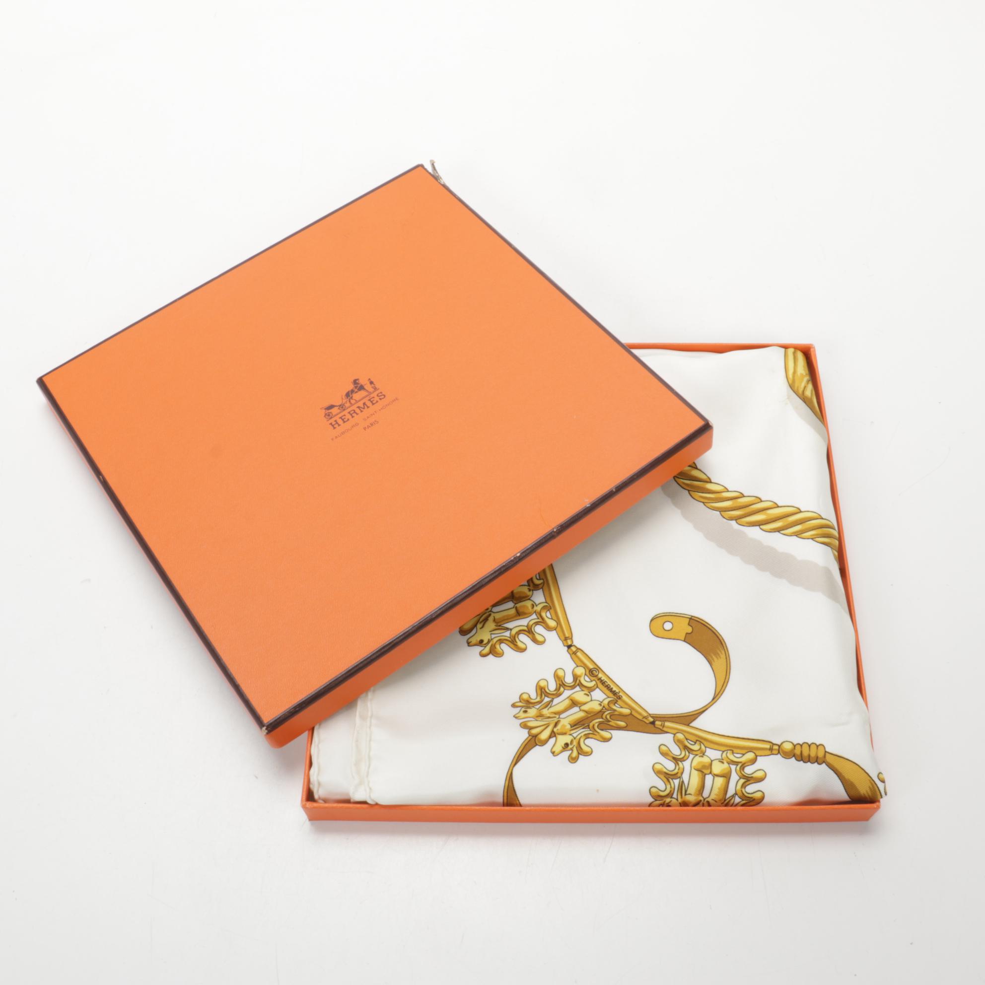 Hermès "Les Cavaliers D'Or" Silk Twill Scarf