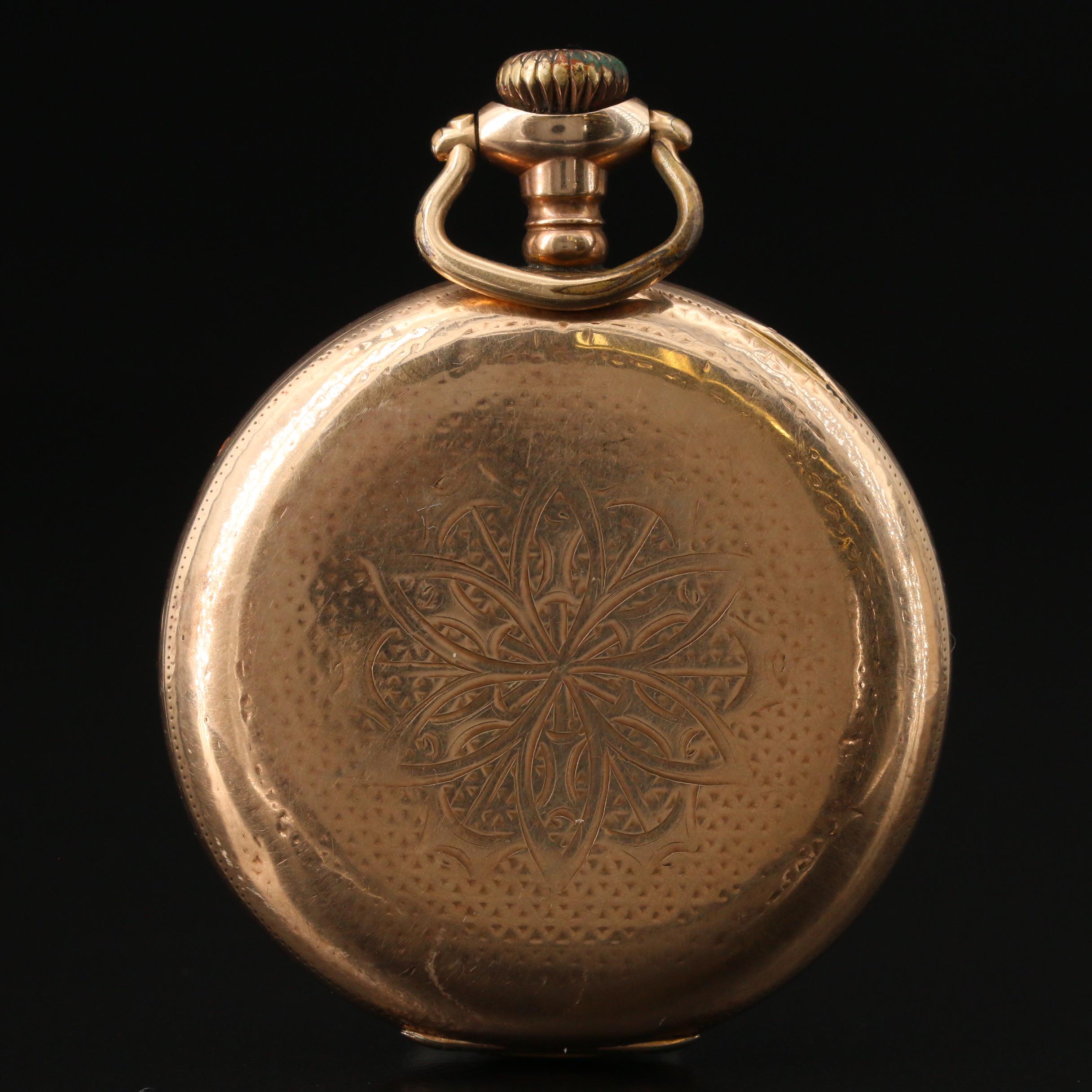 Antique Burlington Special Pocket Watch with Classic Montgomery Railroad Dial