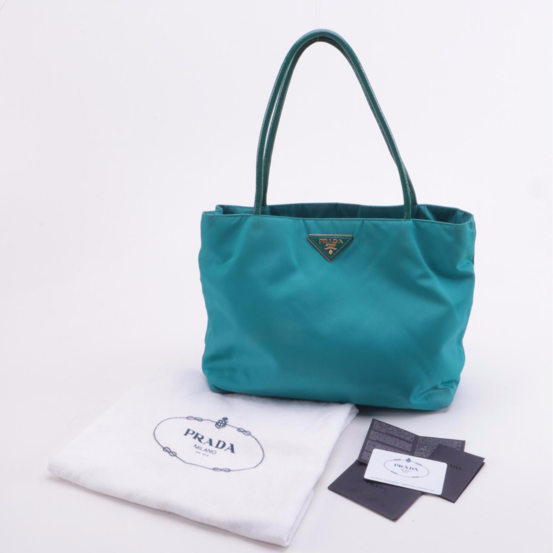 Prada Tessuto City Tote in Turquoise Nylon