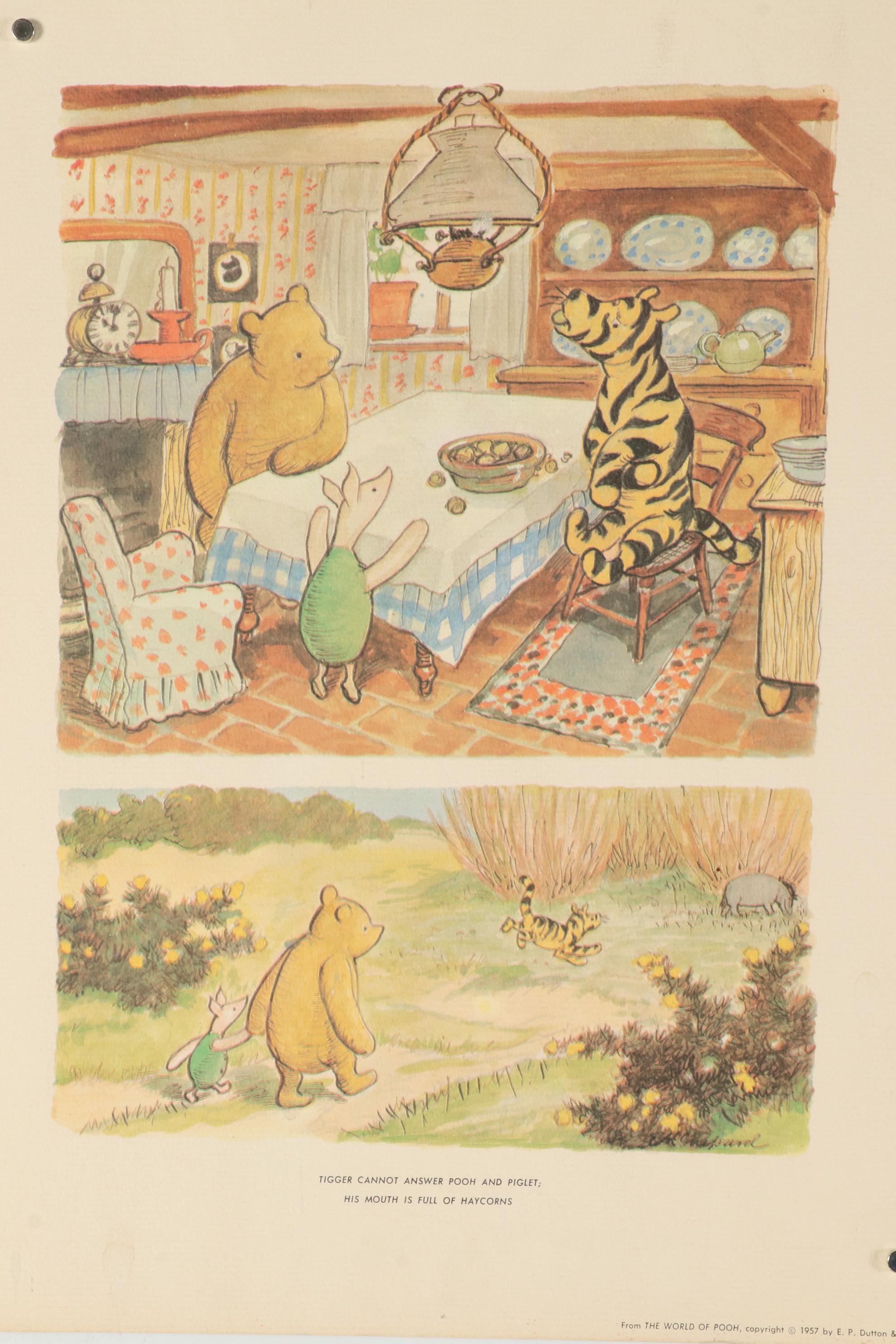 Offset Lithographs after E. H. Shepard "The World of Pooh," circa 1957