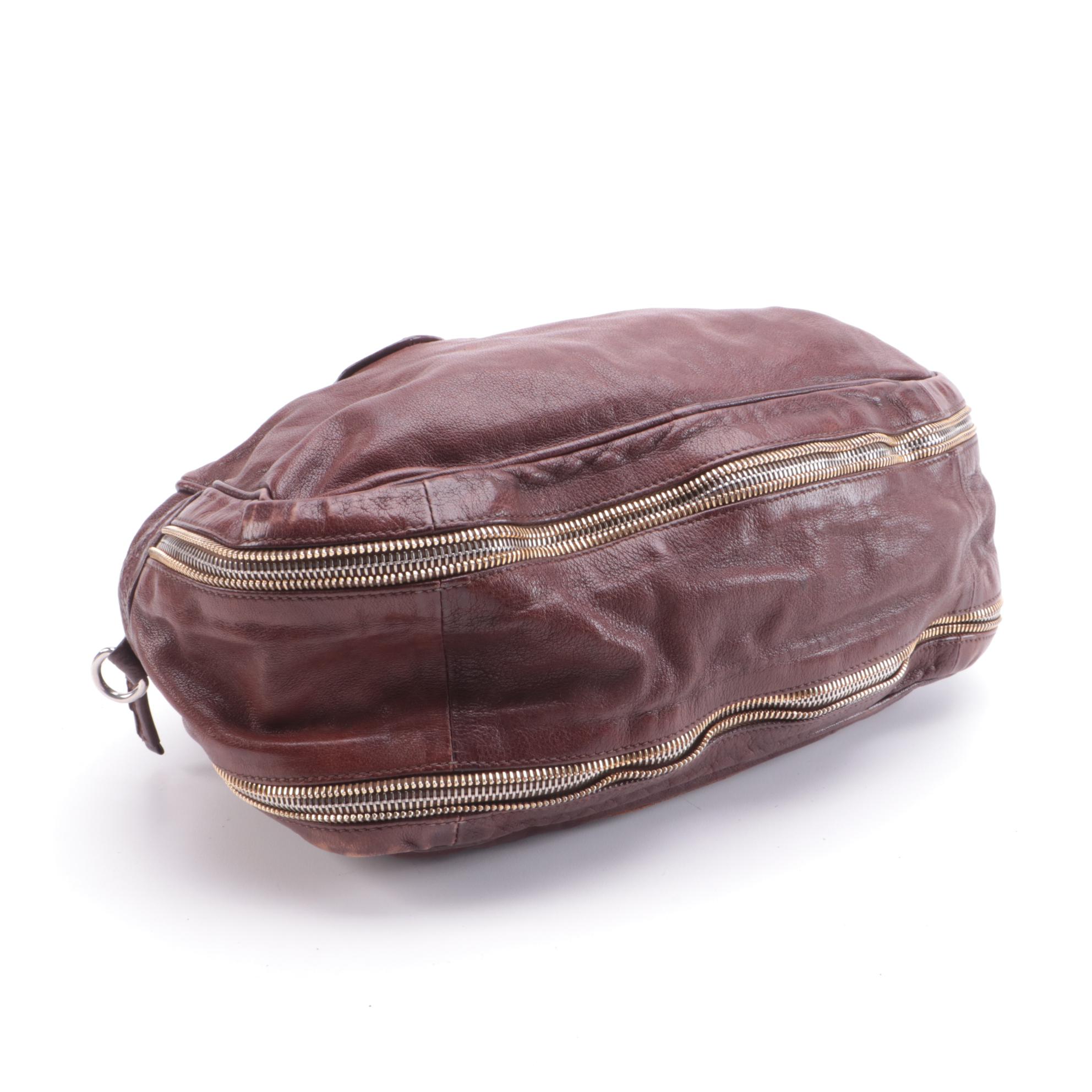 Prada Bauletto Bag in Cocco Brown Washed Leather