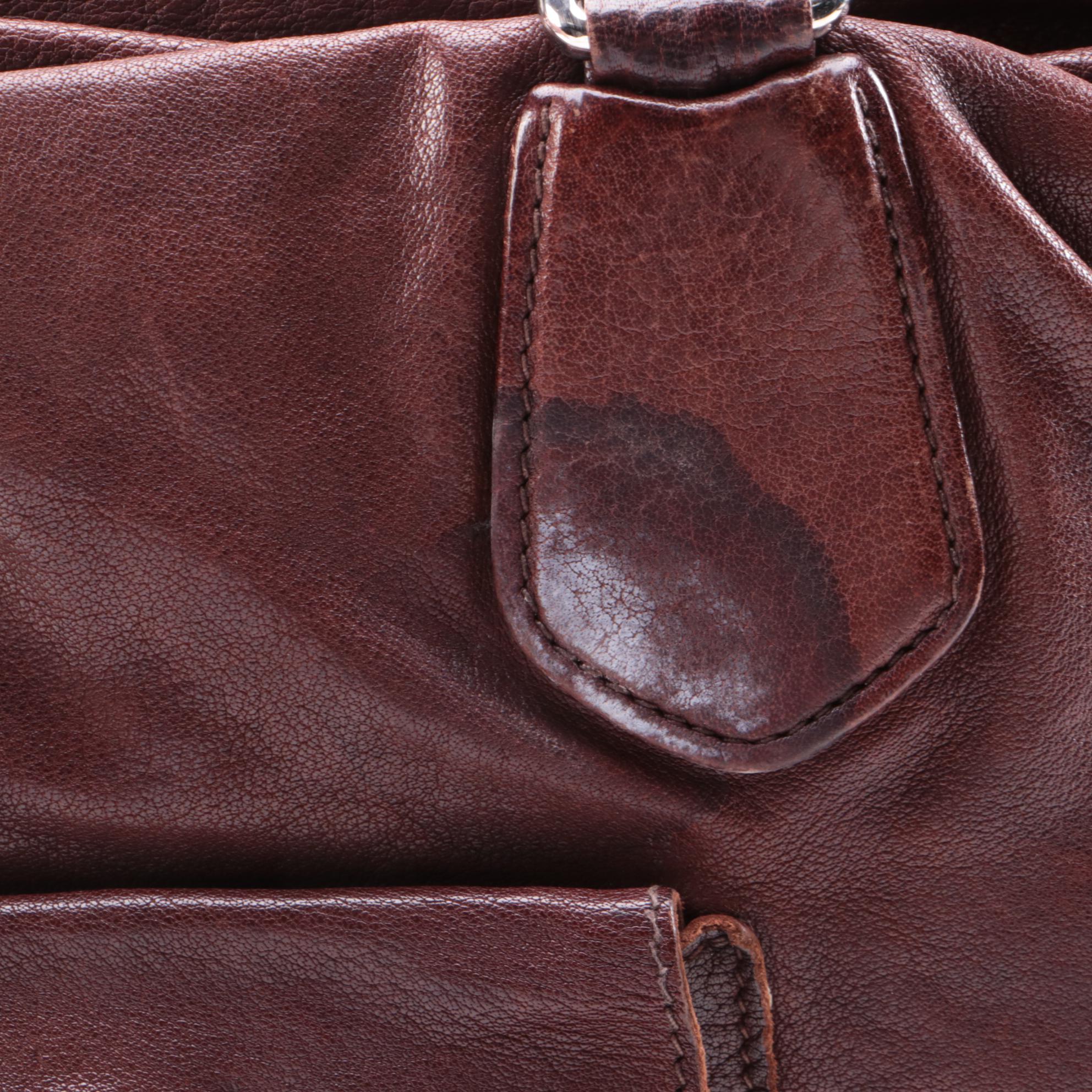 Prada Bauletto Bag in Cocco Brown Washed Leather