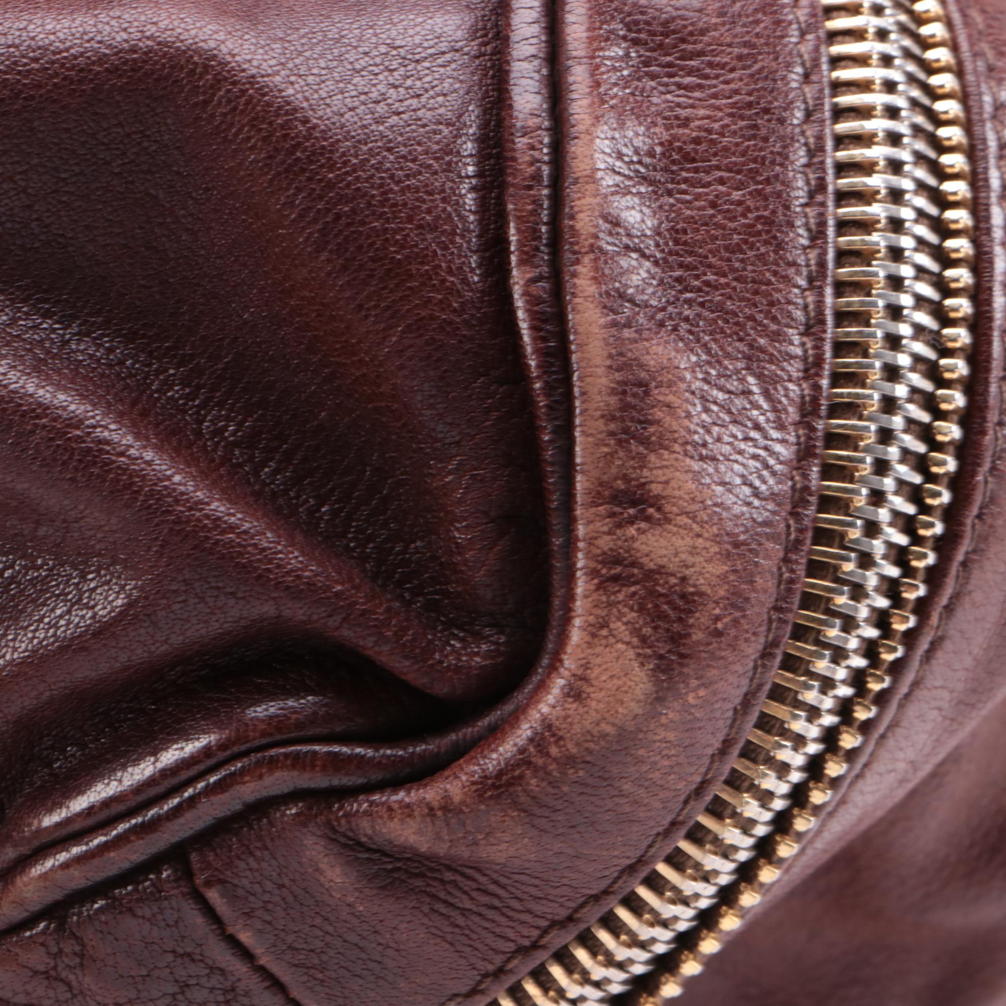 Prada Bauletto Bag in Cocco Brown Washed Leather