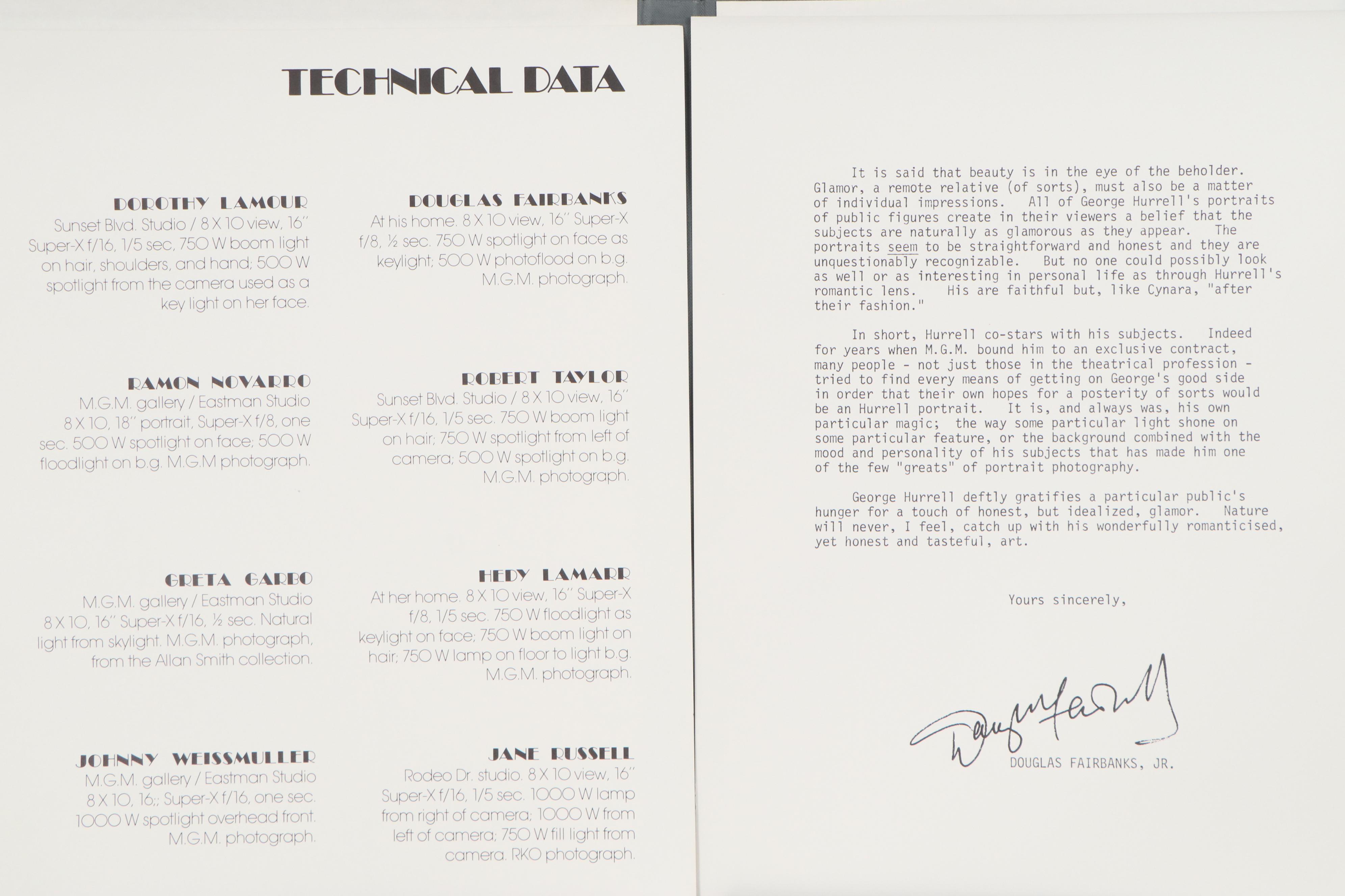 George Hurrell Silver Gelatin Photograph  Portfolio, Late 20th Century