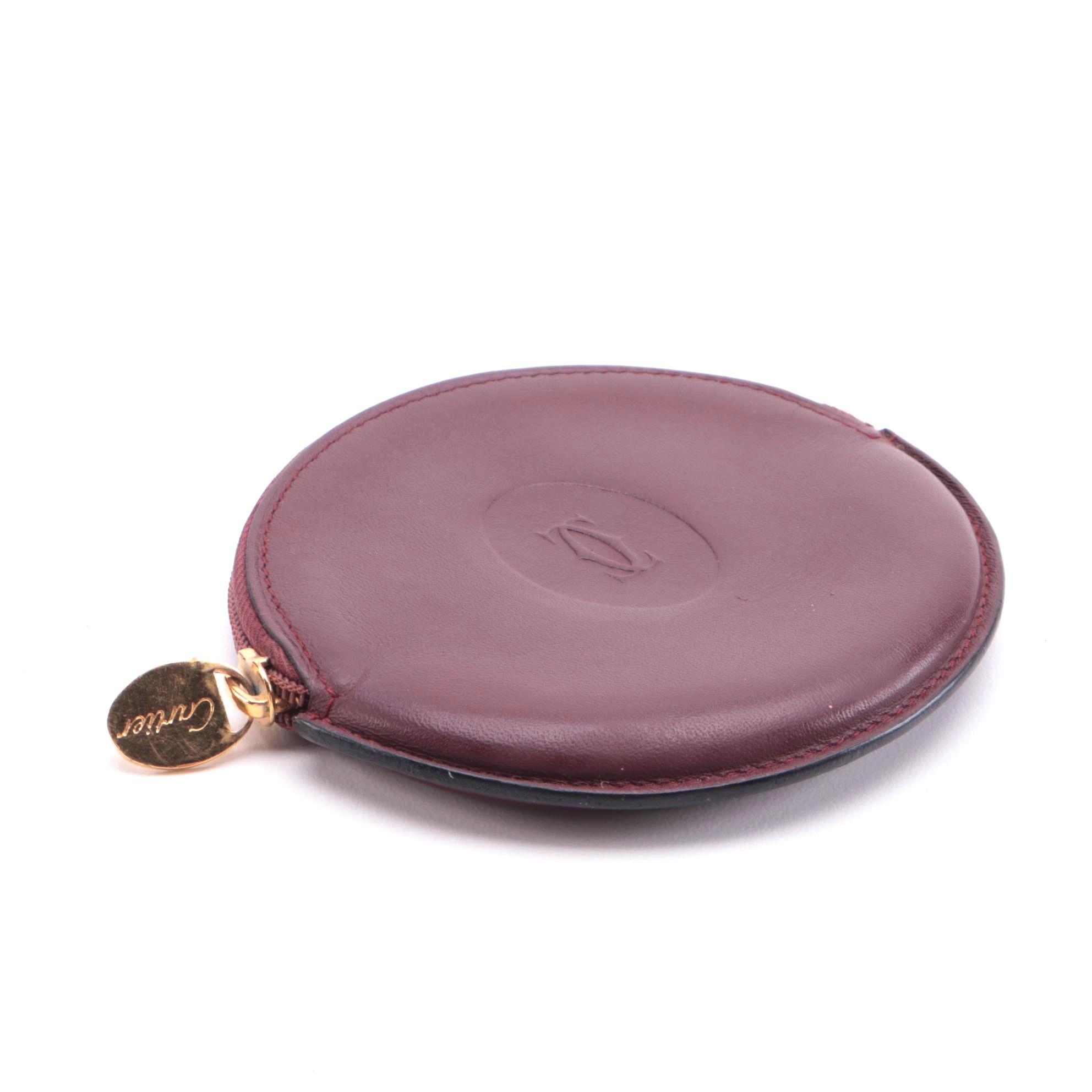 Cartier Must de Cartier Burgundy Leather Coin Purse