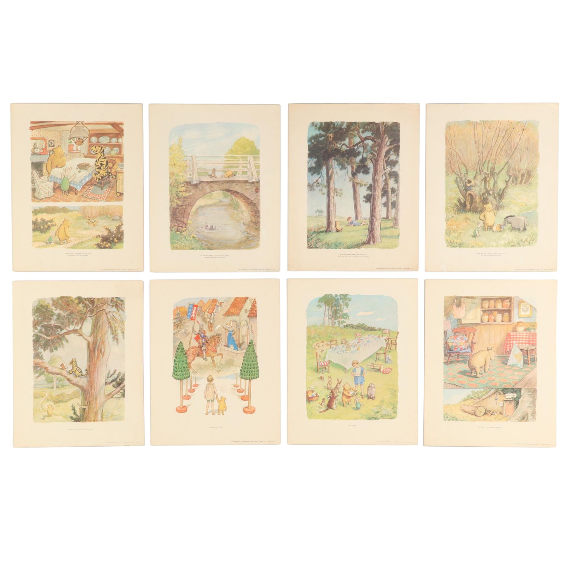 Offset Lithographs after E. H. Shepard "The World of Pooh," circa 1957