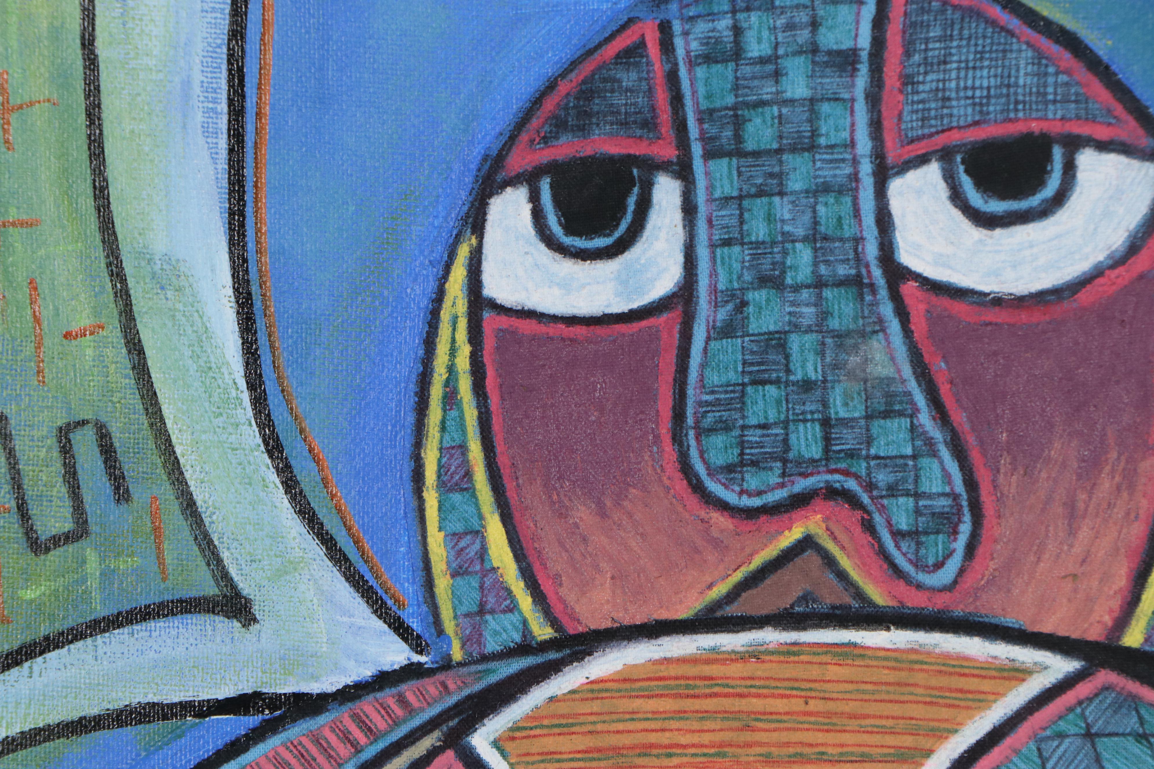 Kayode Buraimoh Acrylic Painting "Guilding Angels," 2016