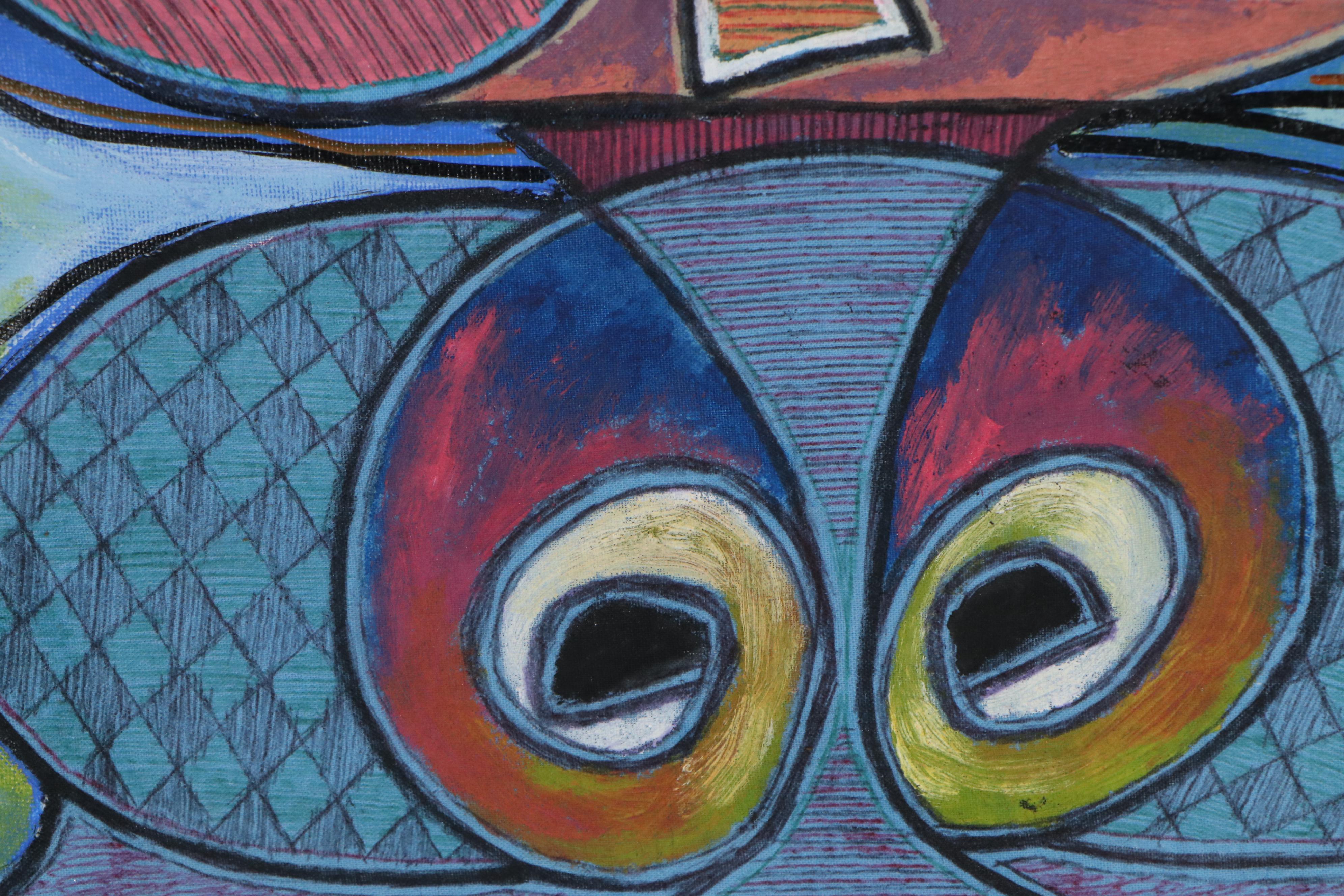 Kayode Buraimoh Acrylic Painting "Guilding Angels," 2016