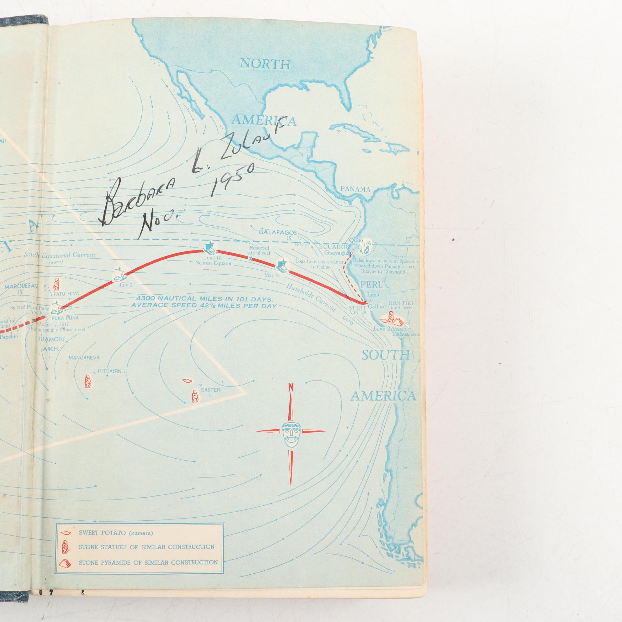 First Edition, First Printing "Kon-Tiki" by Thor Heyerdahl, 1950