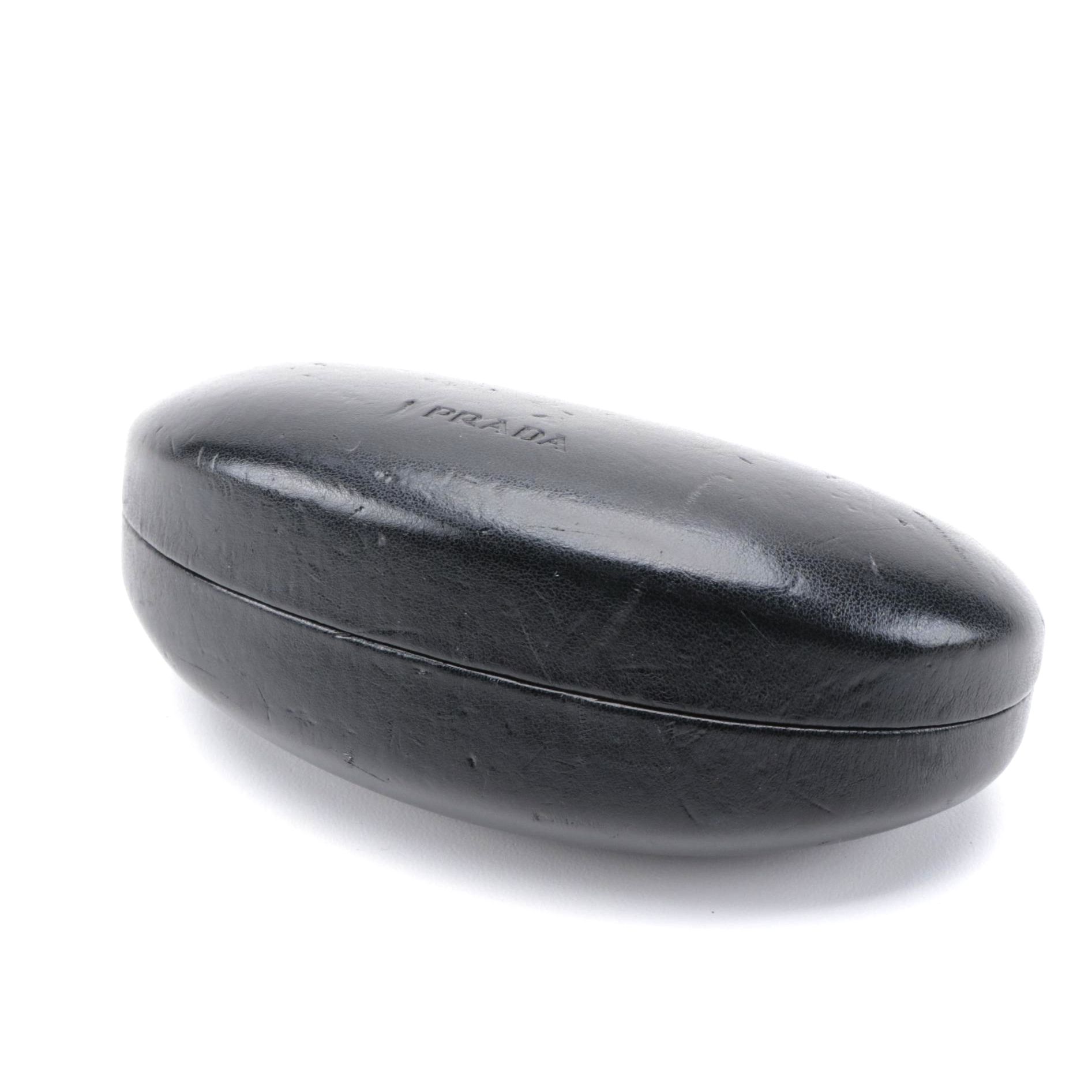Prada Black Leather Eyeglass Case