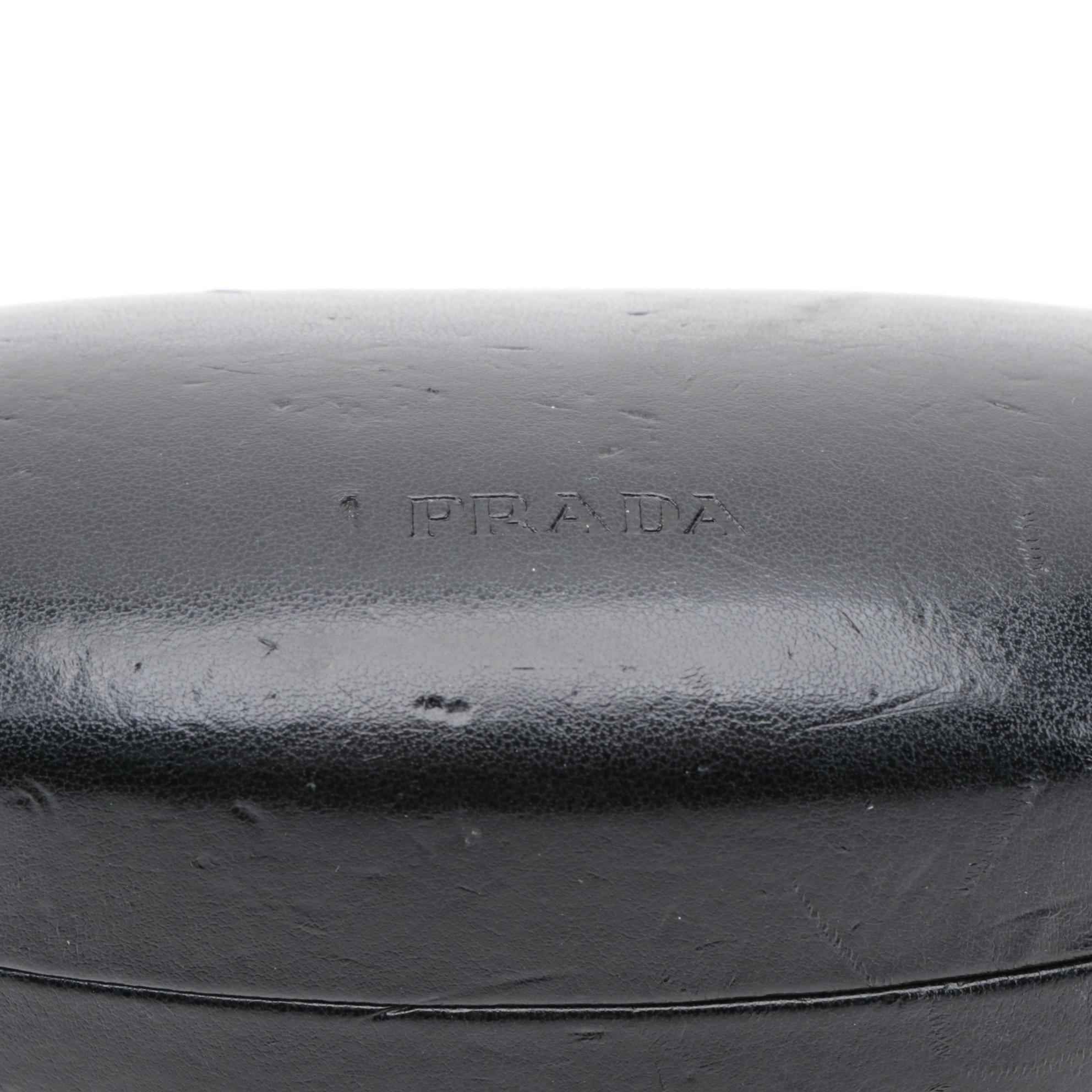 Prada Black Leather Eyeglass Case