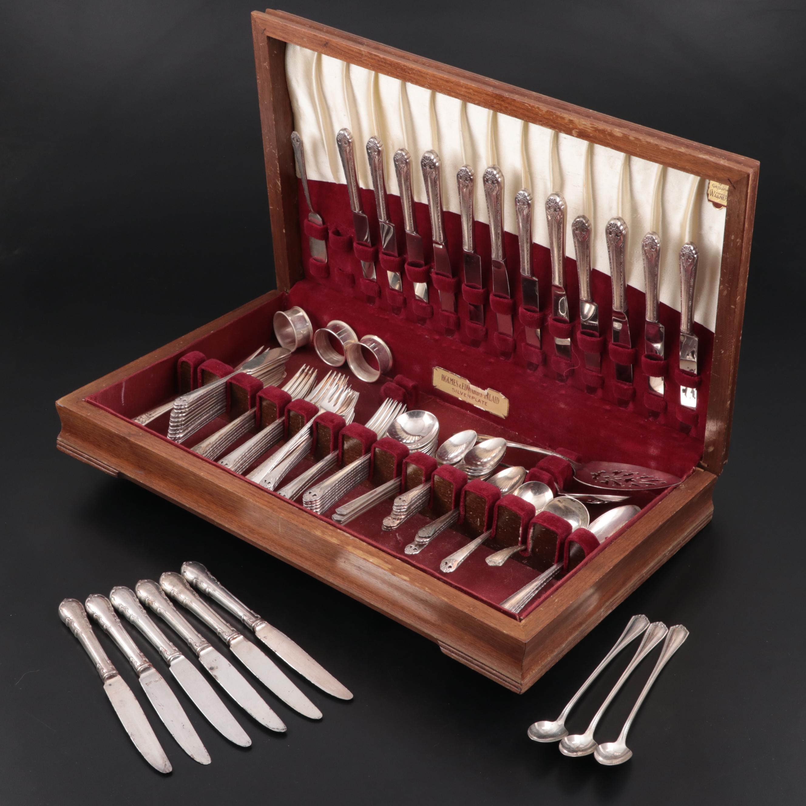 Holmes & Edwards "Lovely Lady" Plate Flatware with Sterling Knives and Ladle