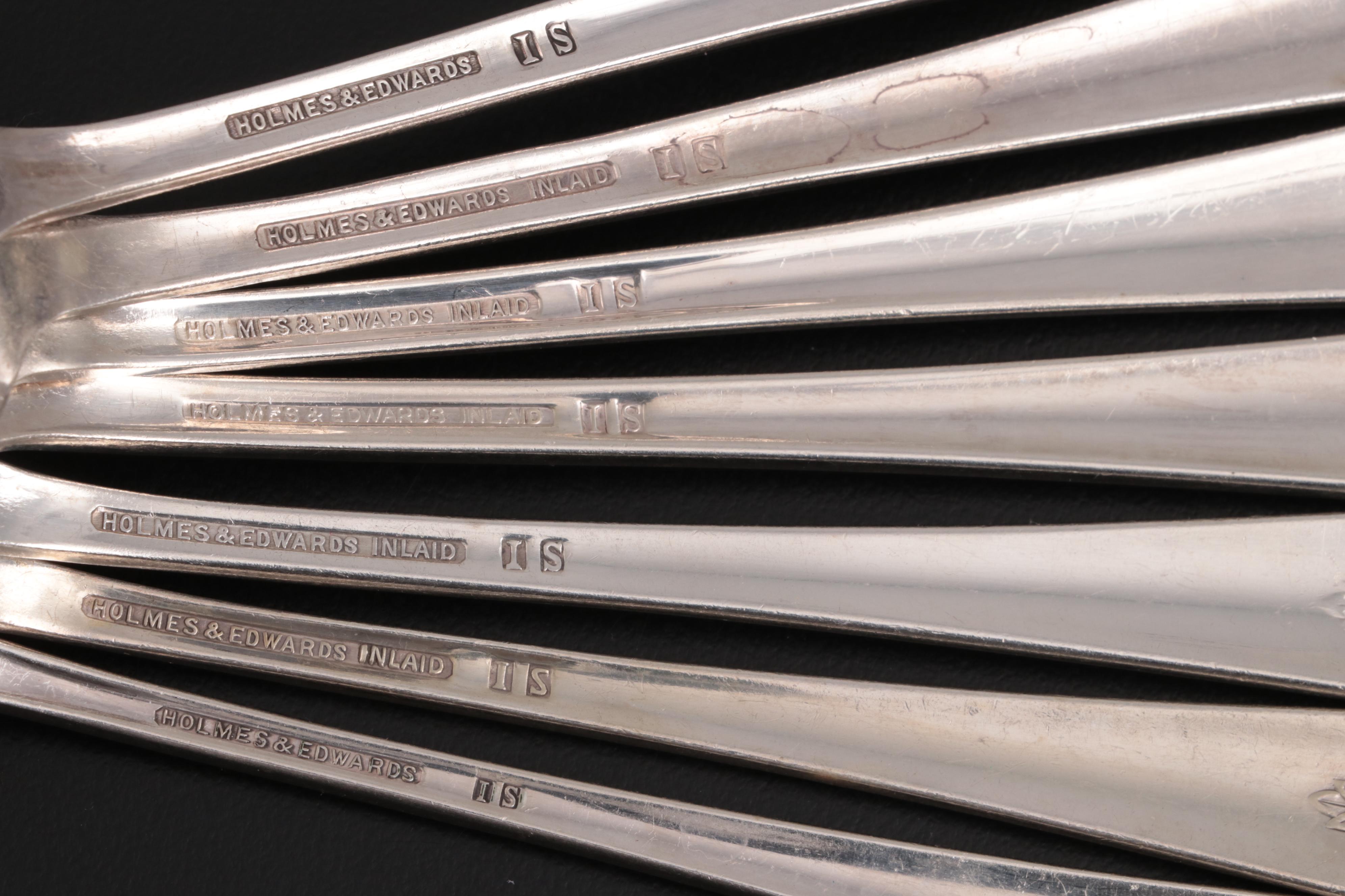 Holmes & Edwards "Lovely Lady" Plate Flatware with Sterling Knives and Ladle