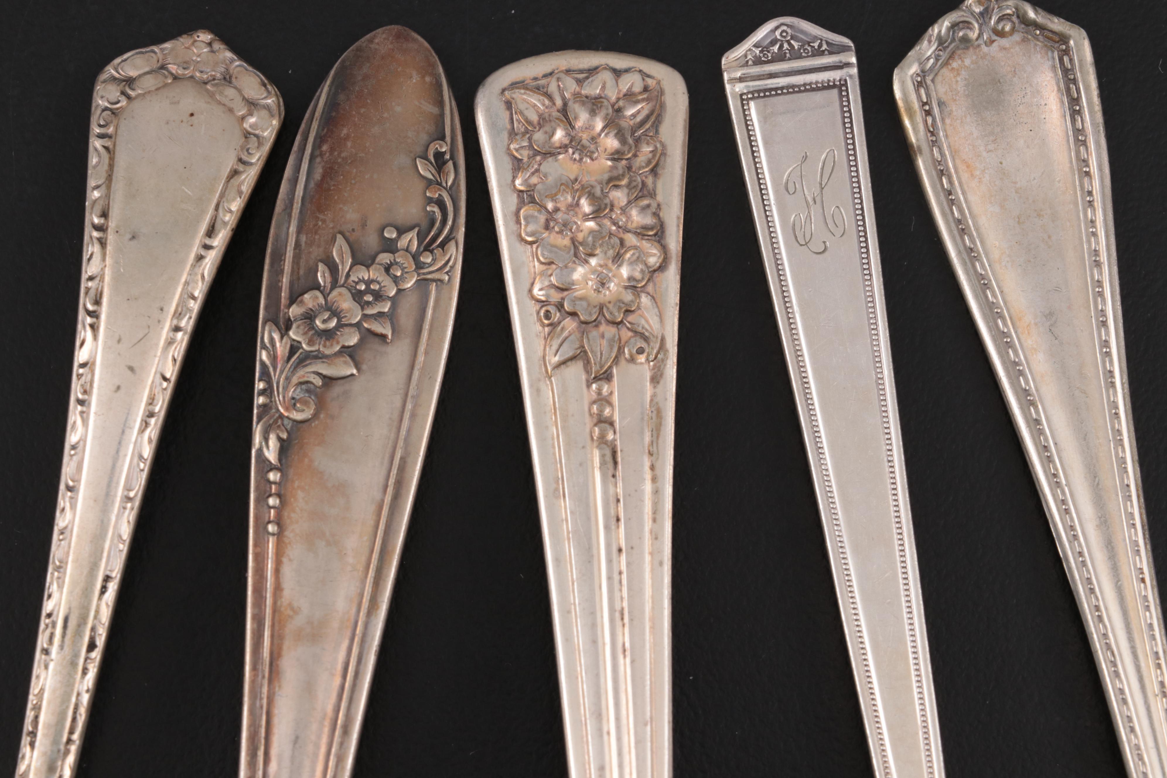 Holmes & Edwards "Lovely Lady" Plate Flatware with Sterling Knives and Ladle