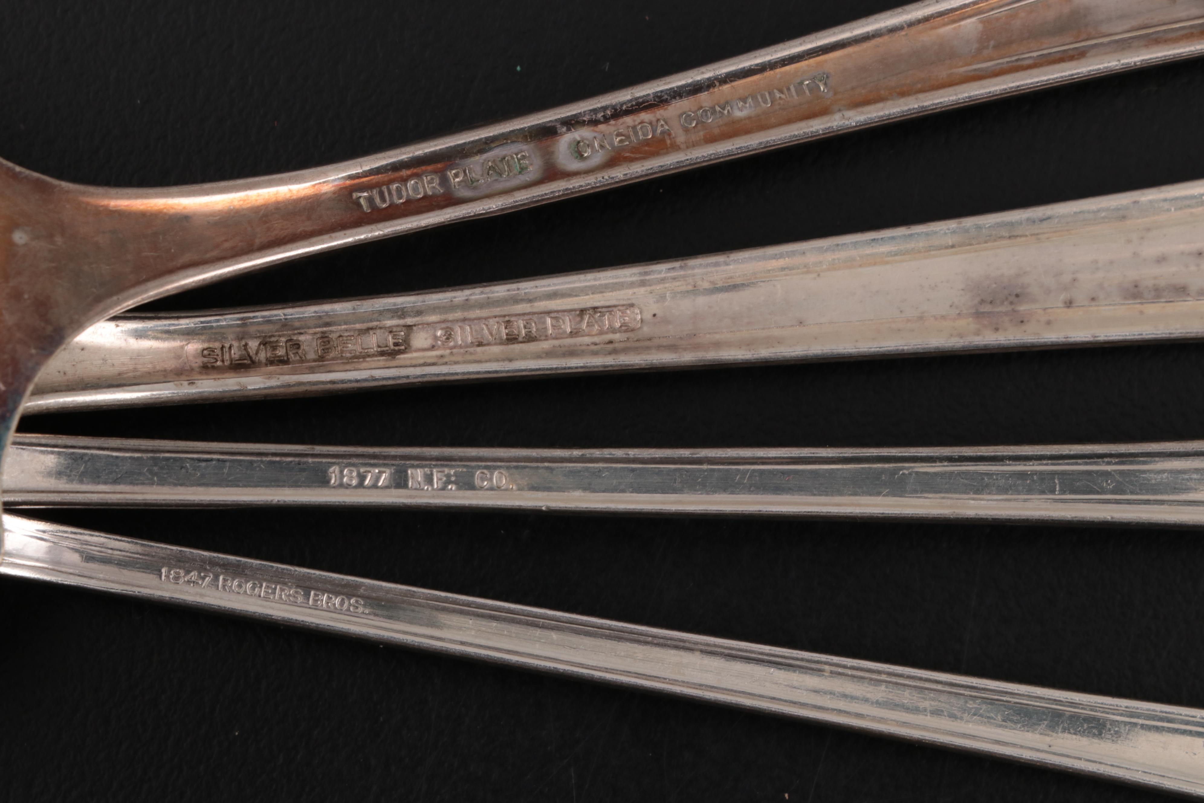 Holmes & Edwards "Lovely Lady" Plate Flatware with Sterling Knives and Ladle