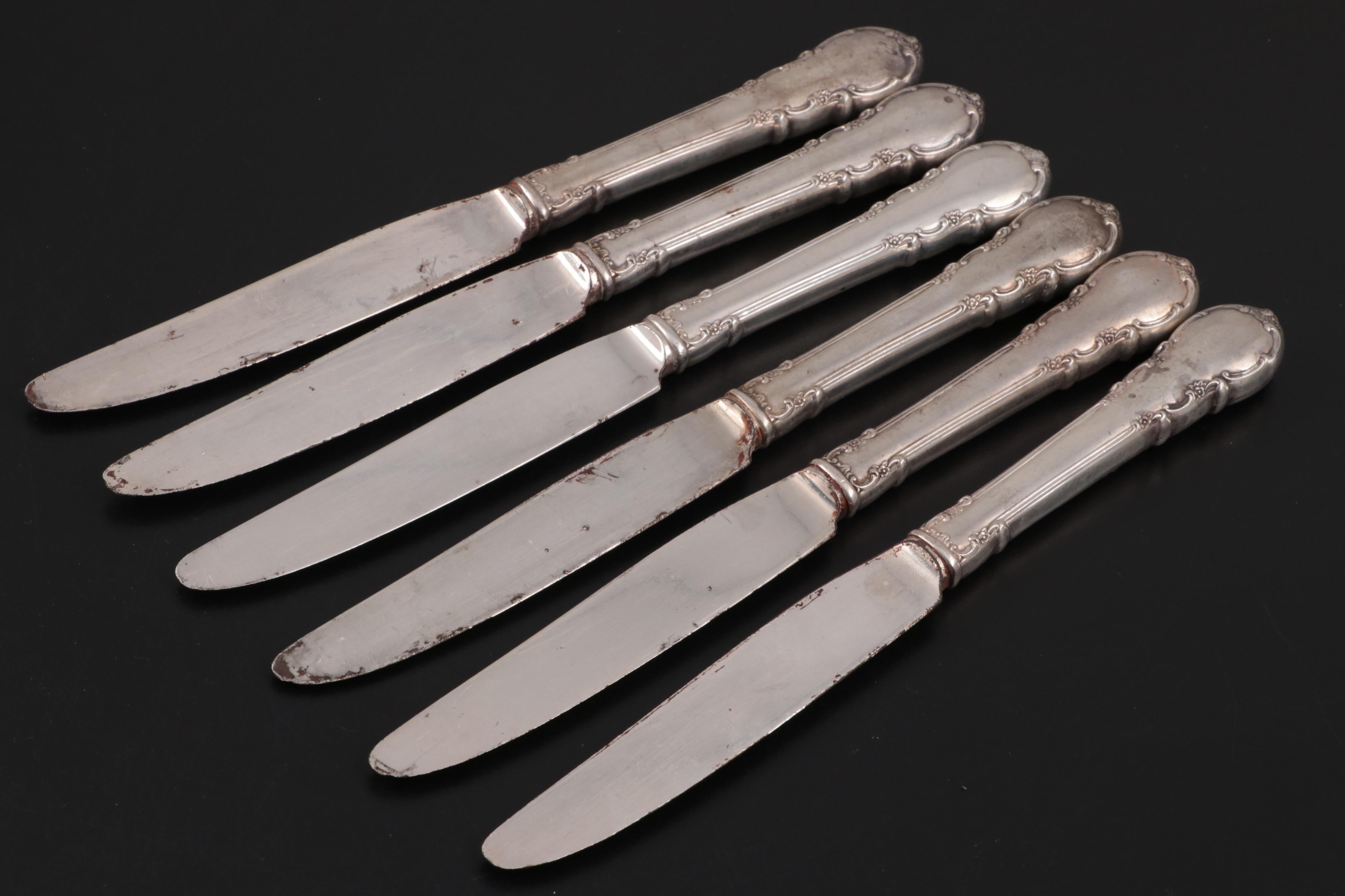 Holmes & Edwards "Lovely Lady" Plate Flatware with Sterling Knives and Ladle