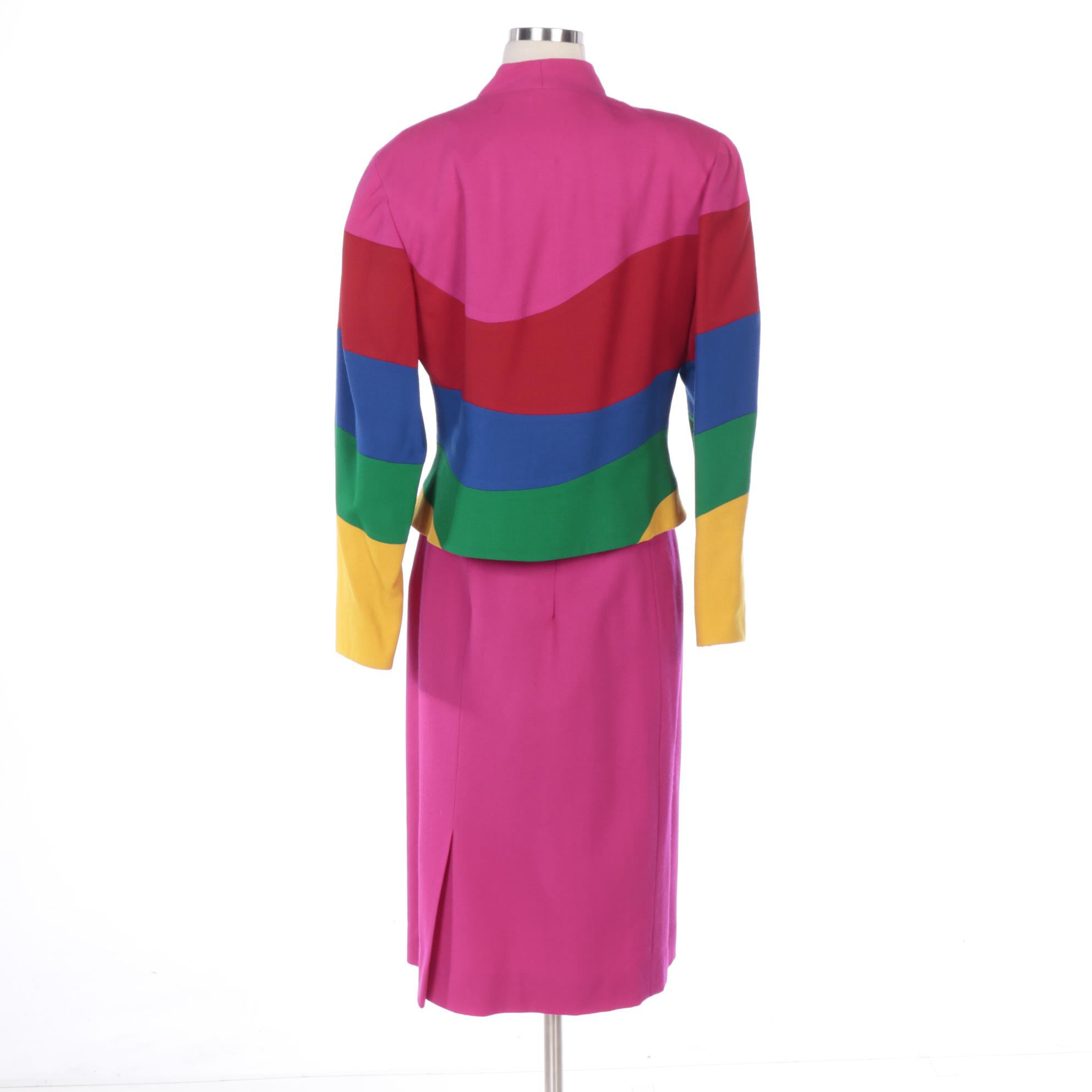 George Simonton and Ann Kirk Color Block Skirt Suits