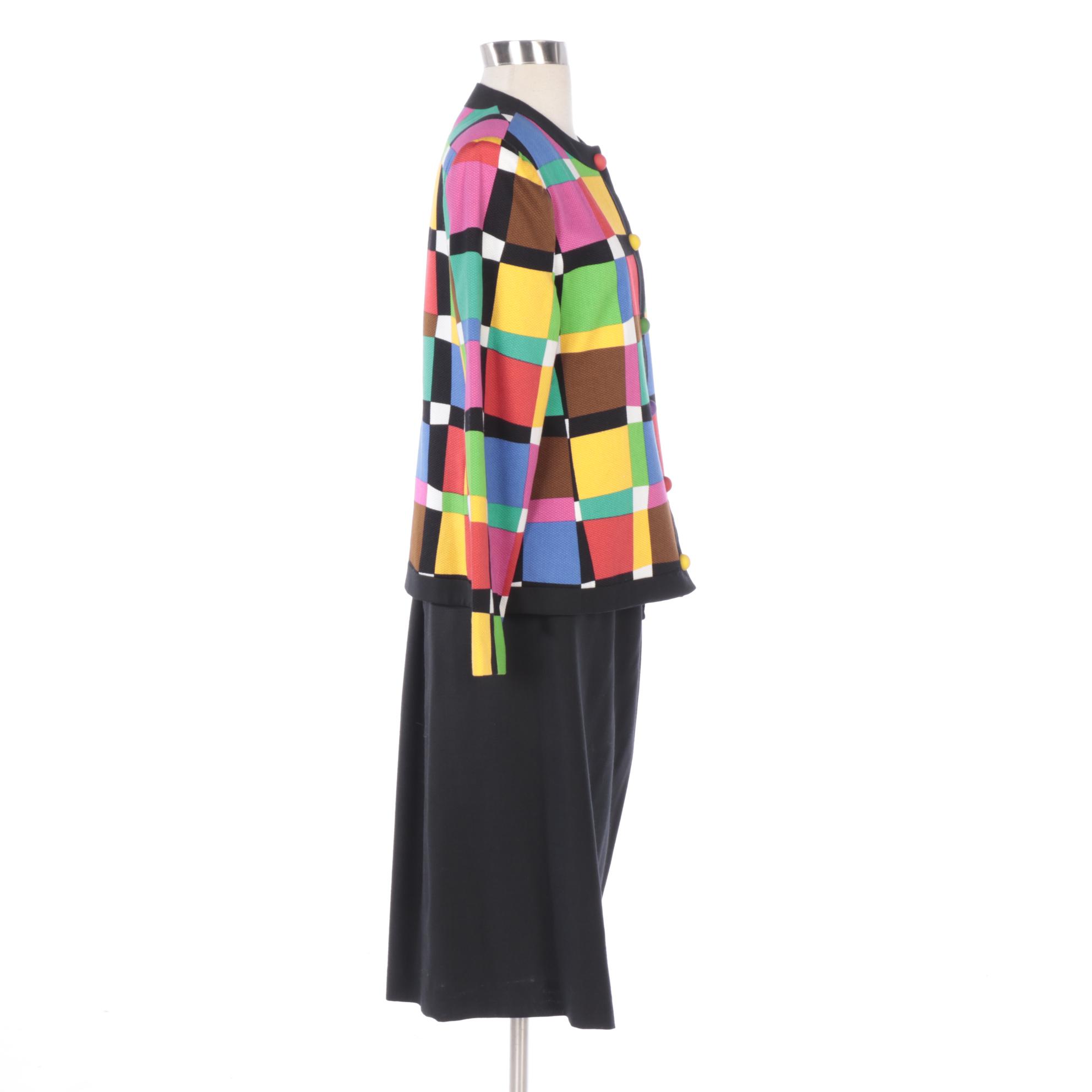 George Simonton and Ann Kirk Color Block Skirt Suits