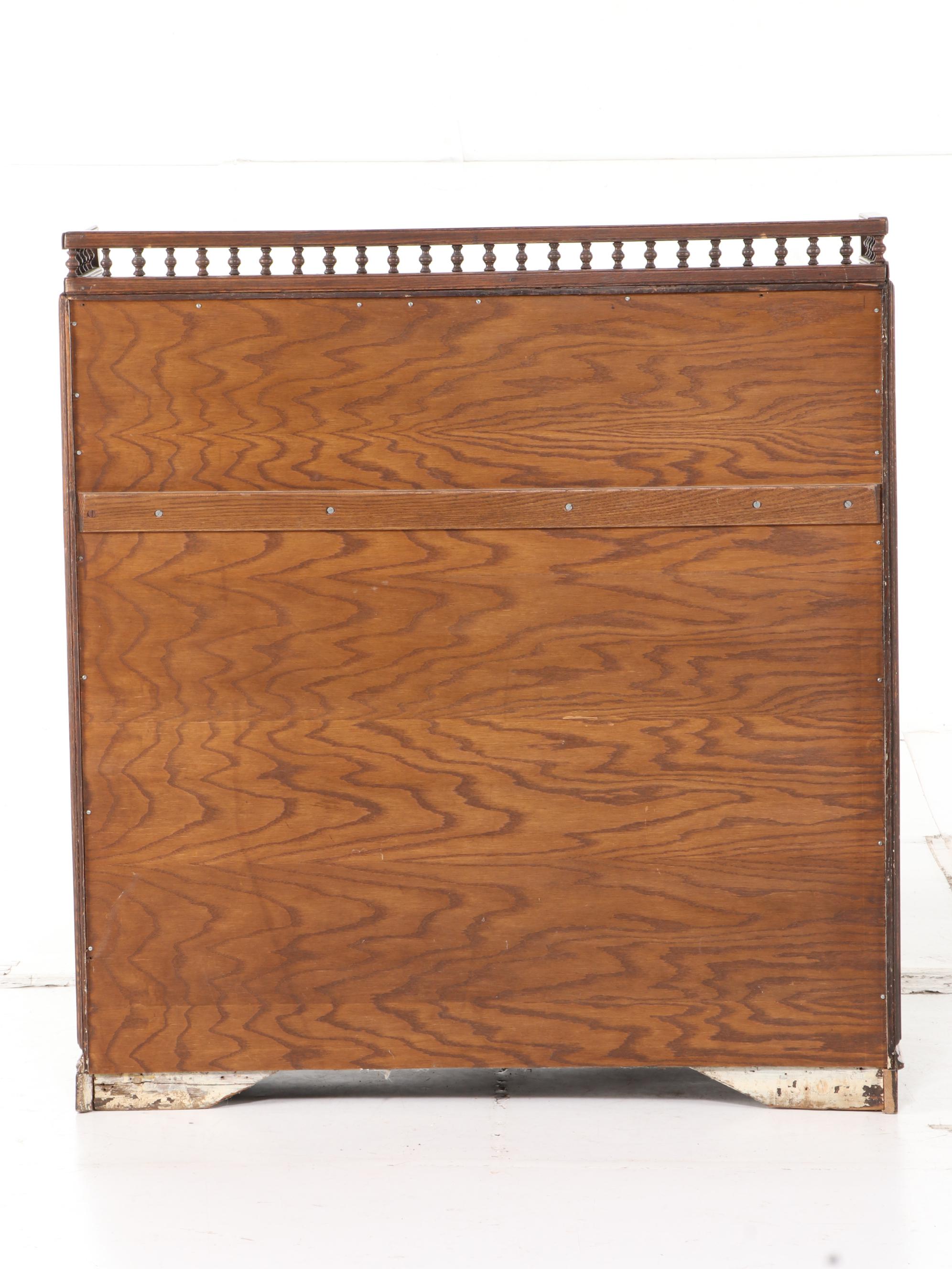 Relief-Carved Oak Bureau with Hunting Scenes, 20th Century