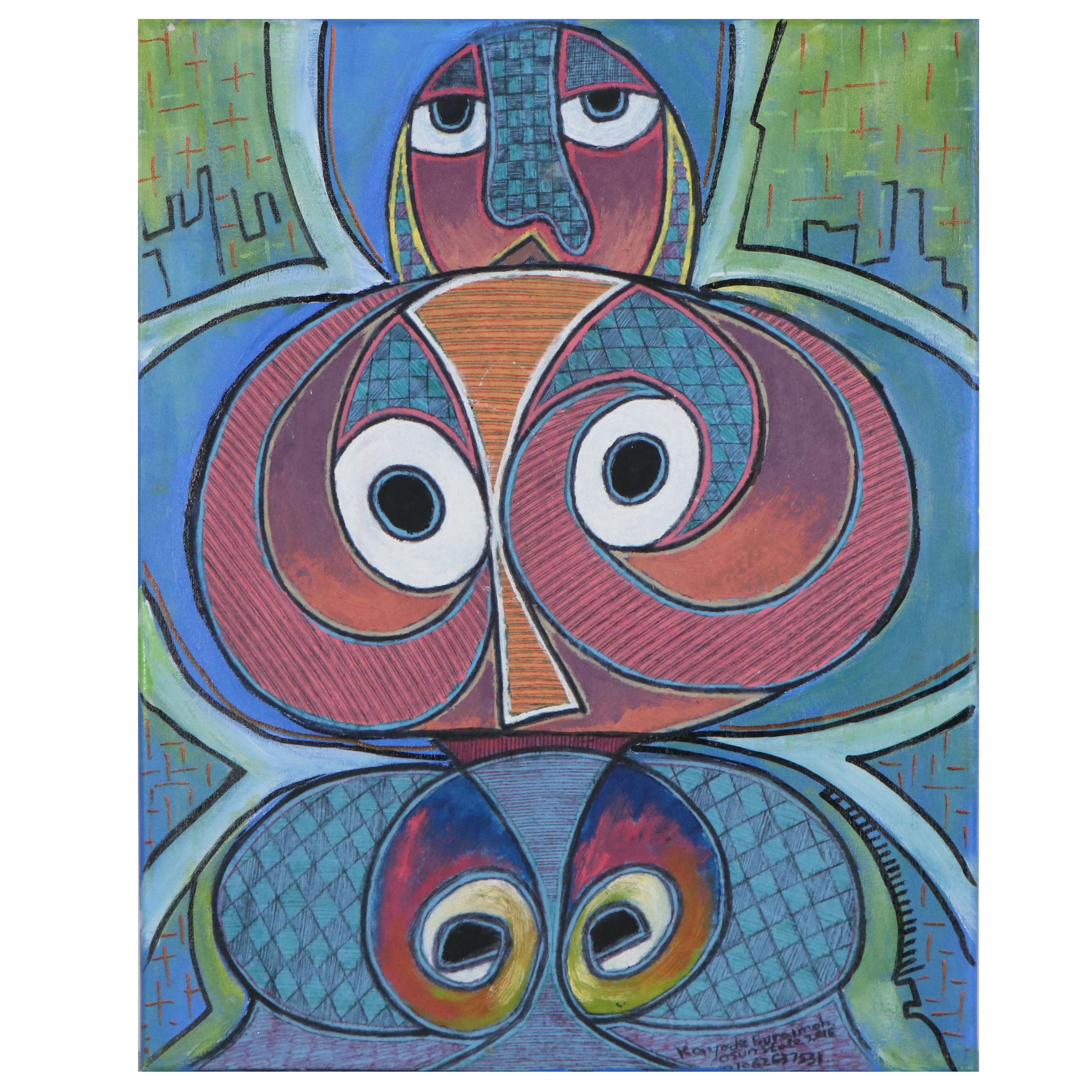 Kayode Buraimoh Acrylic Painting "Guilding Angels," 2016