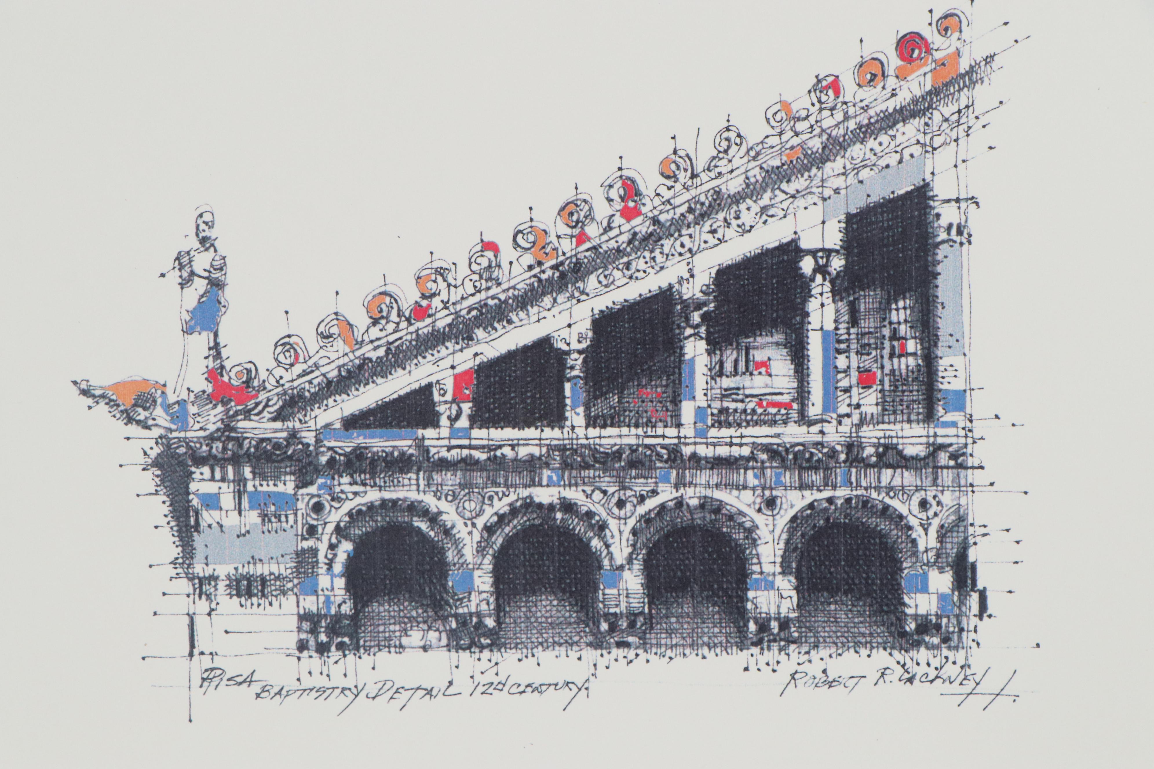 Robert Lackney Giclées of Italian Architecture, 21st Century