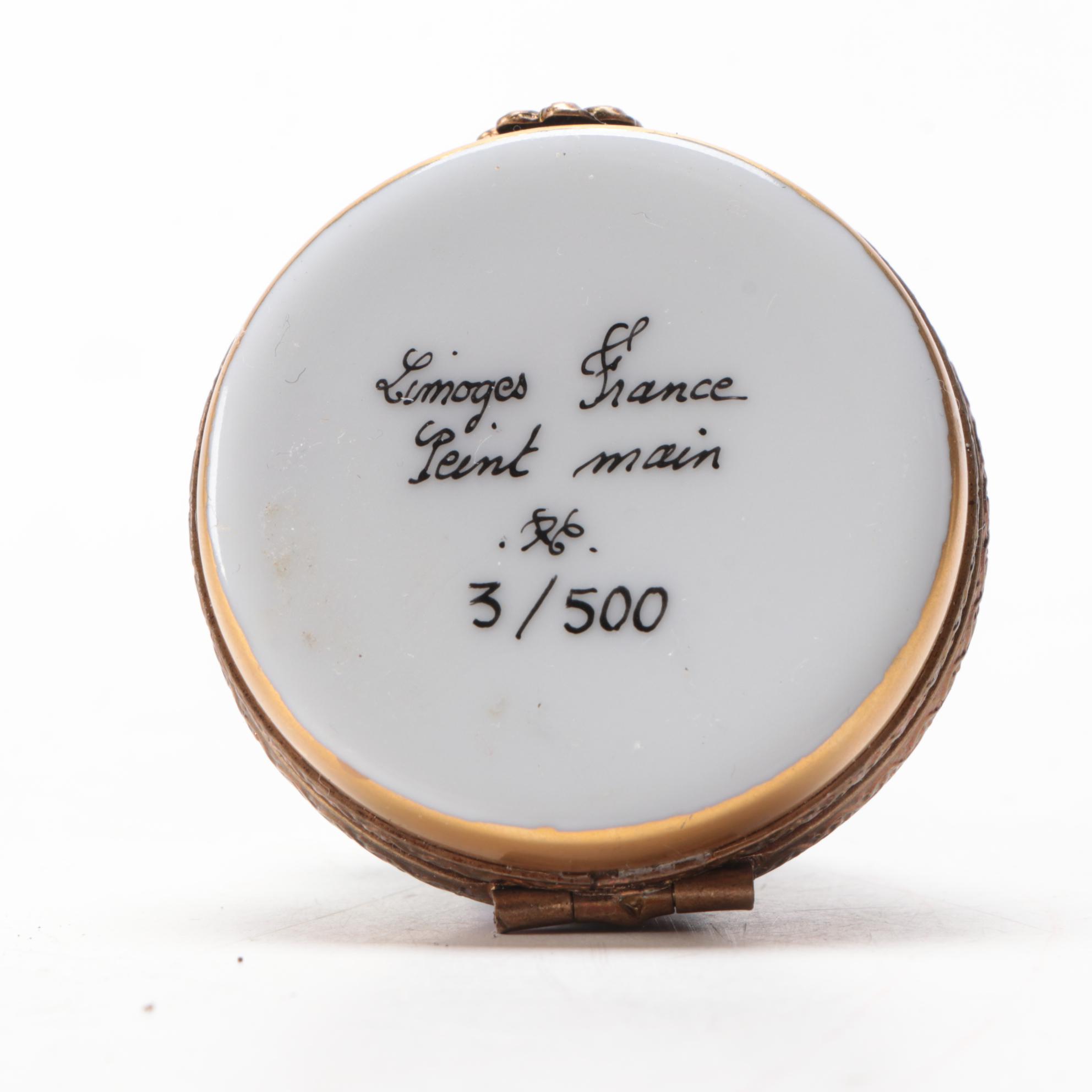 France Limoges Woman Figural Trinket Box Limited Edition, Mid-20th Century