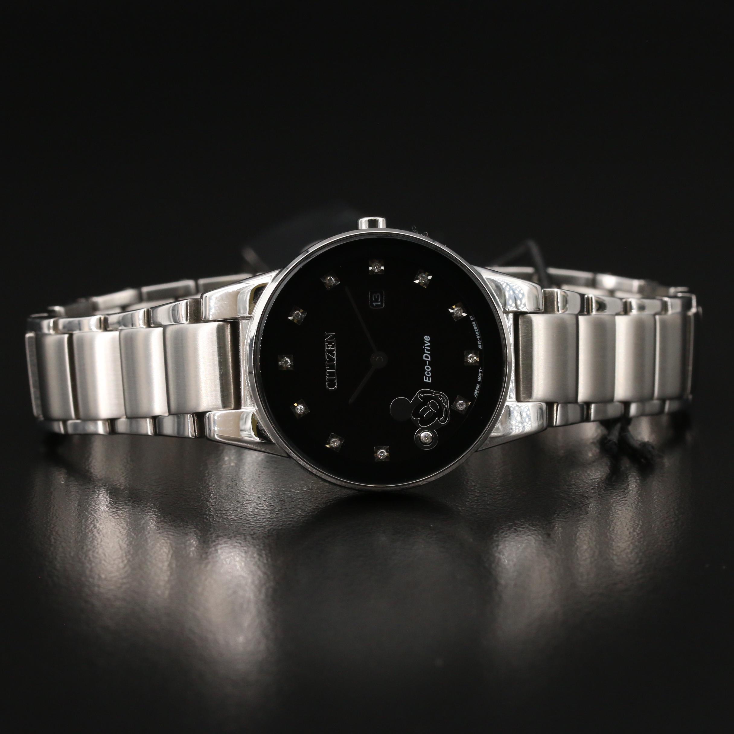 Citizen Eco-Drive Mickey Mouse Diamond and Stainless Steel Watch