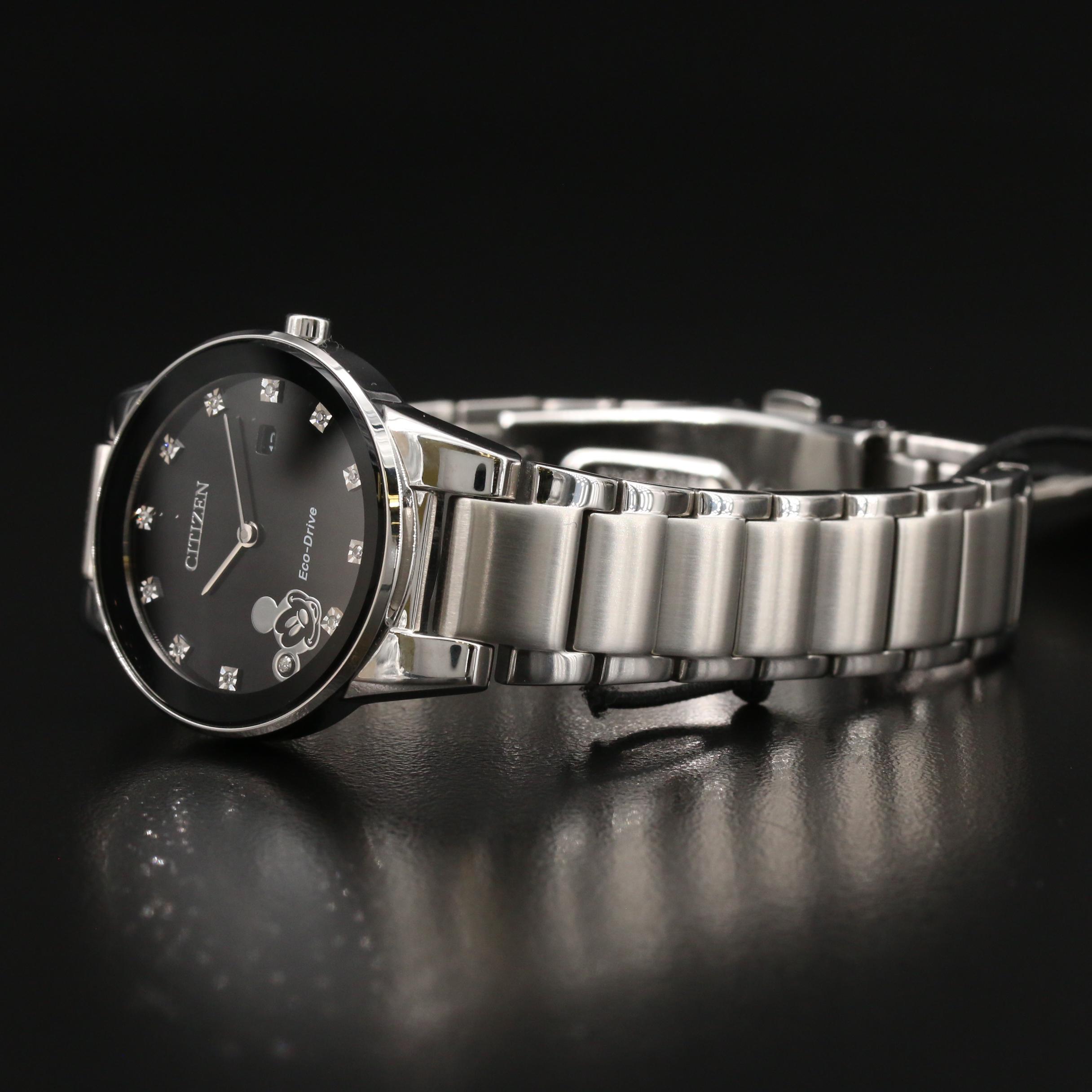 Citizen Eco-Drive Mickey Mouse Diamond and Stainless Steel Watch