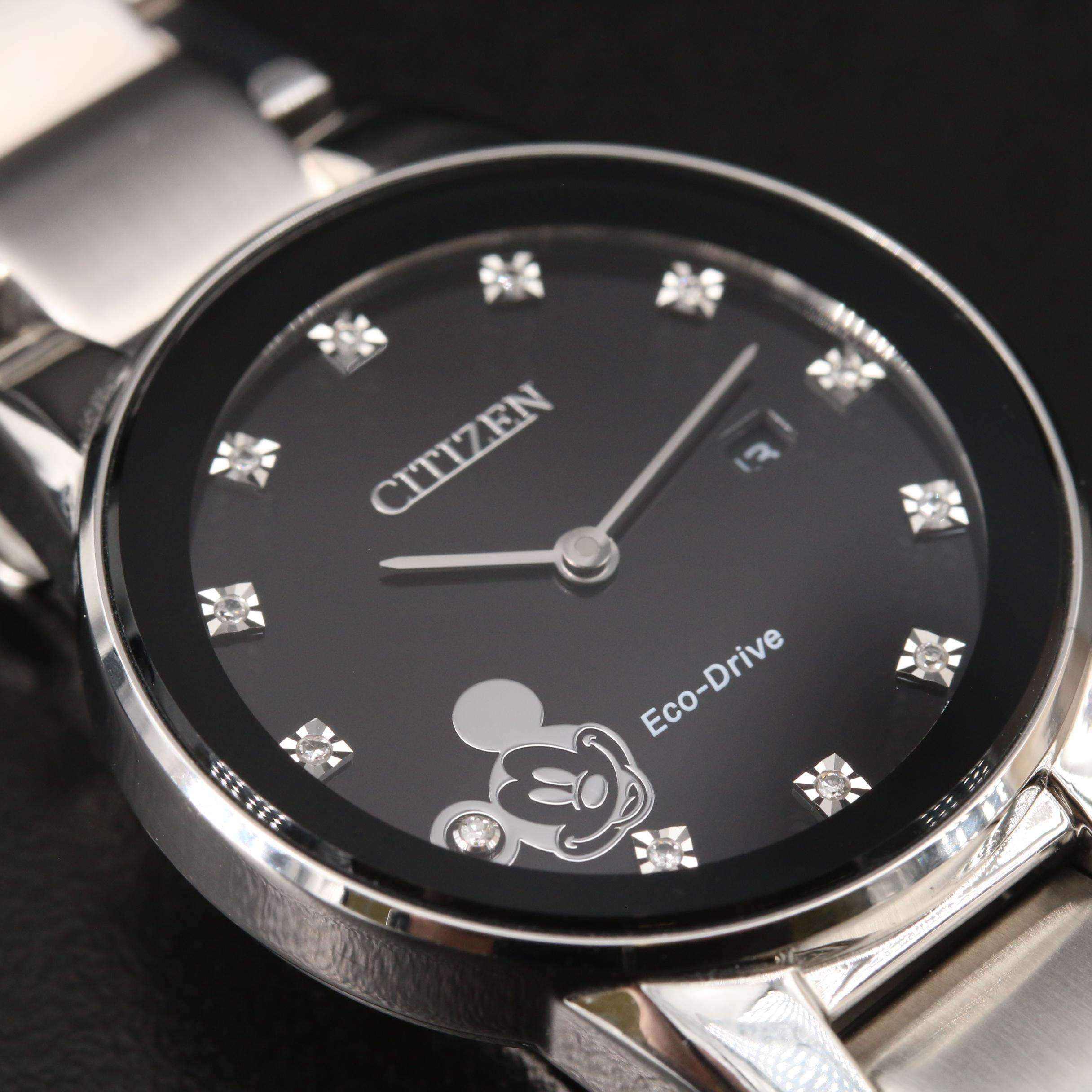 Citizen Eco-Drive Mickey Mouse Diamond and Stainless Steel Watch