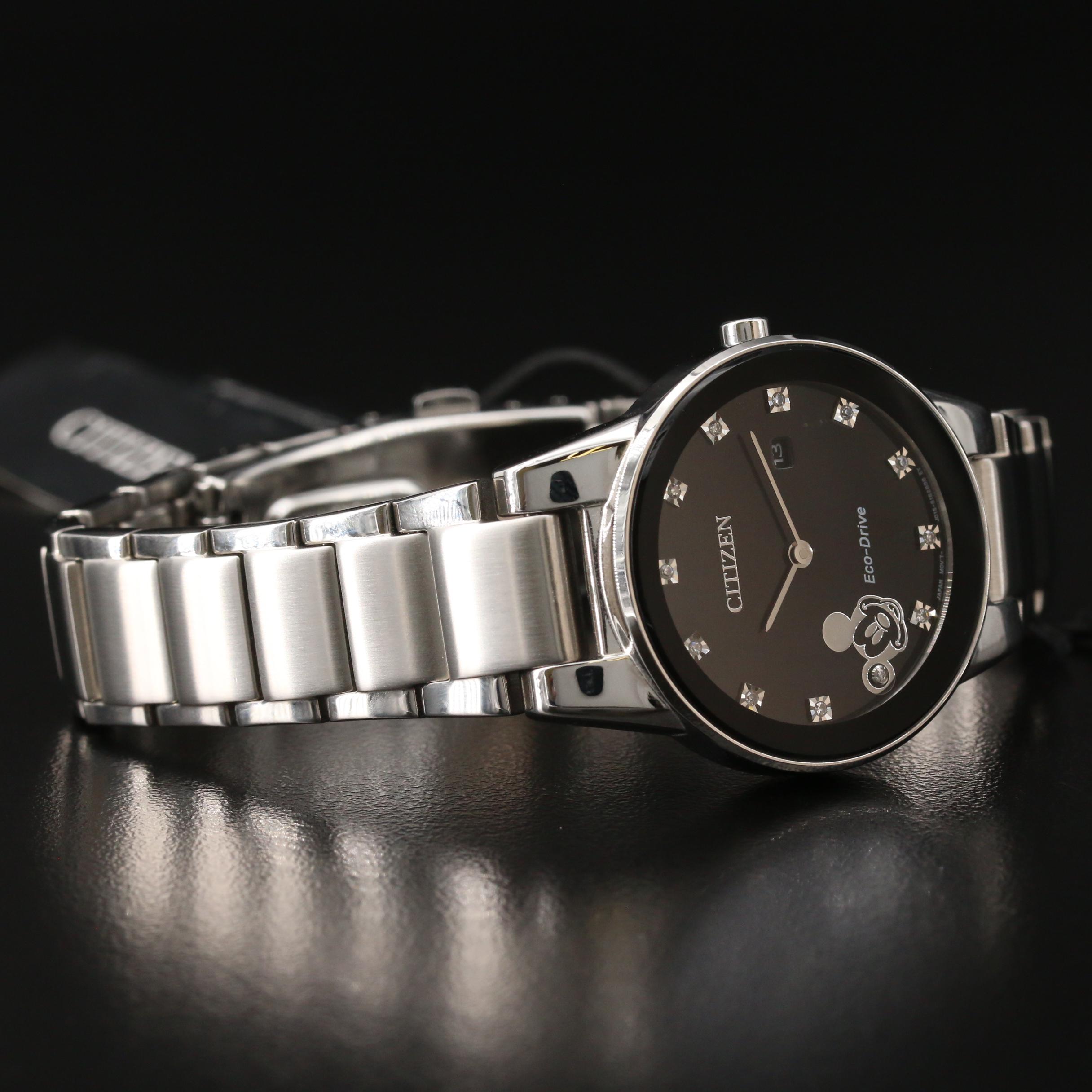 Citizen Eco-Drive Mickey Mouse Diamond and Stainless Steel Watch