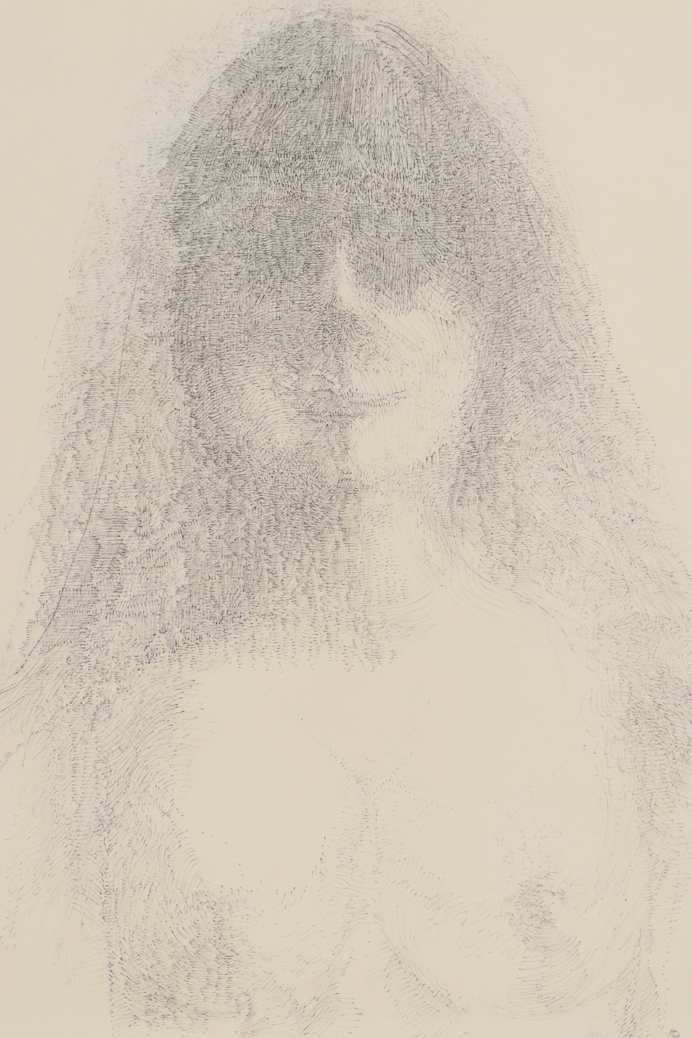 Ink Drawing of Female Nude, 1964