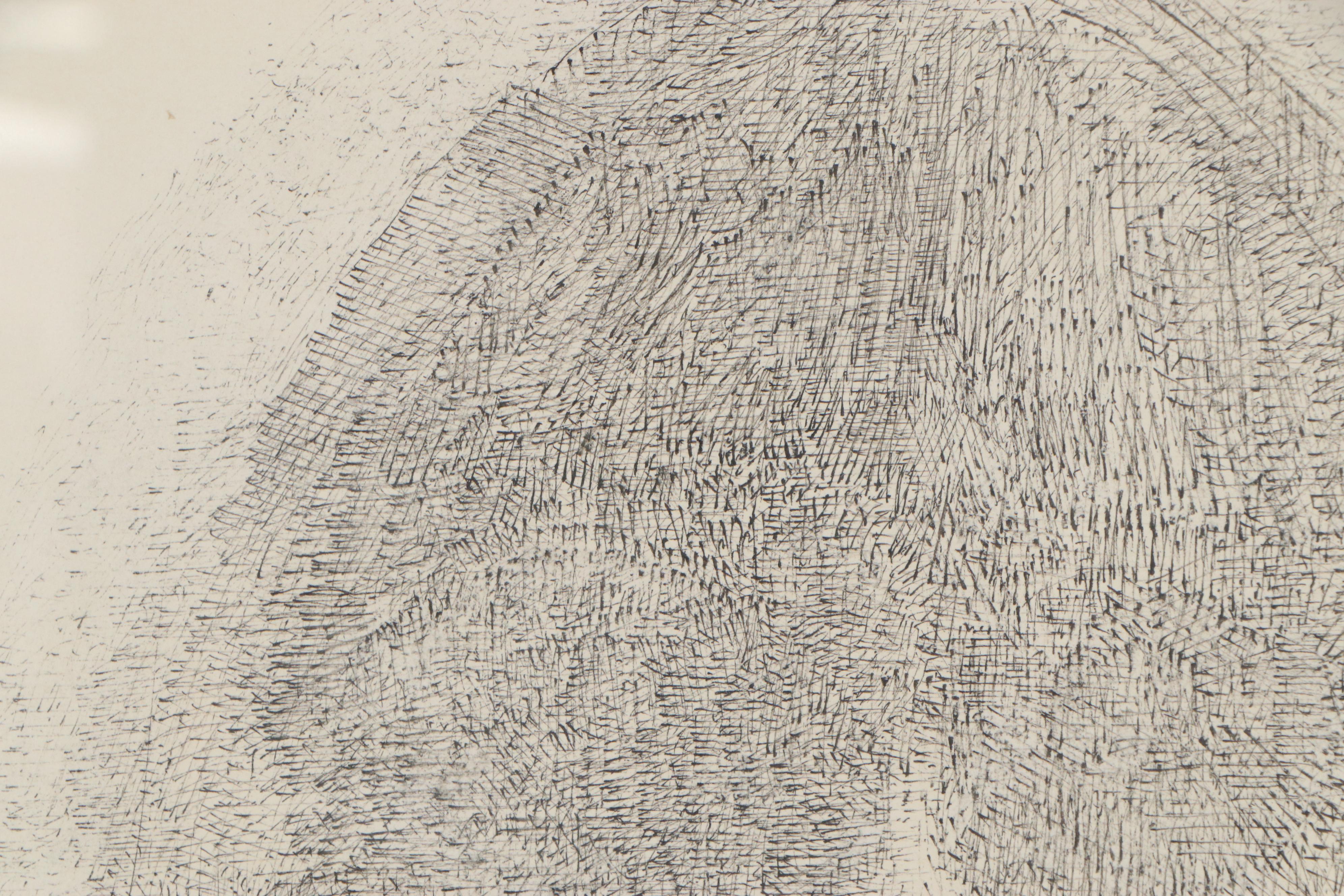 Ink Drawing of Female Nude, 1964