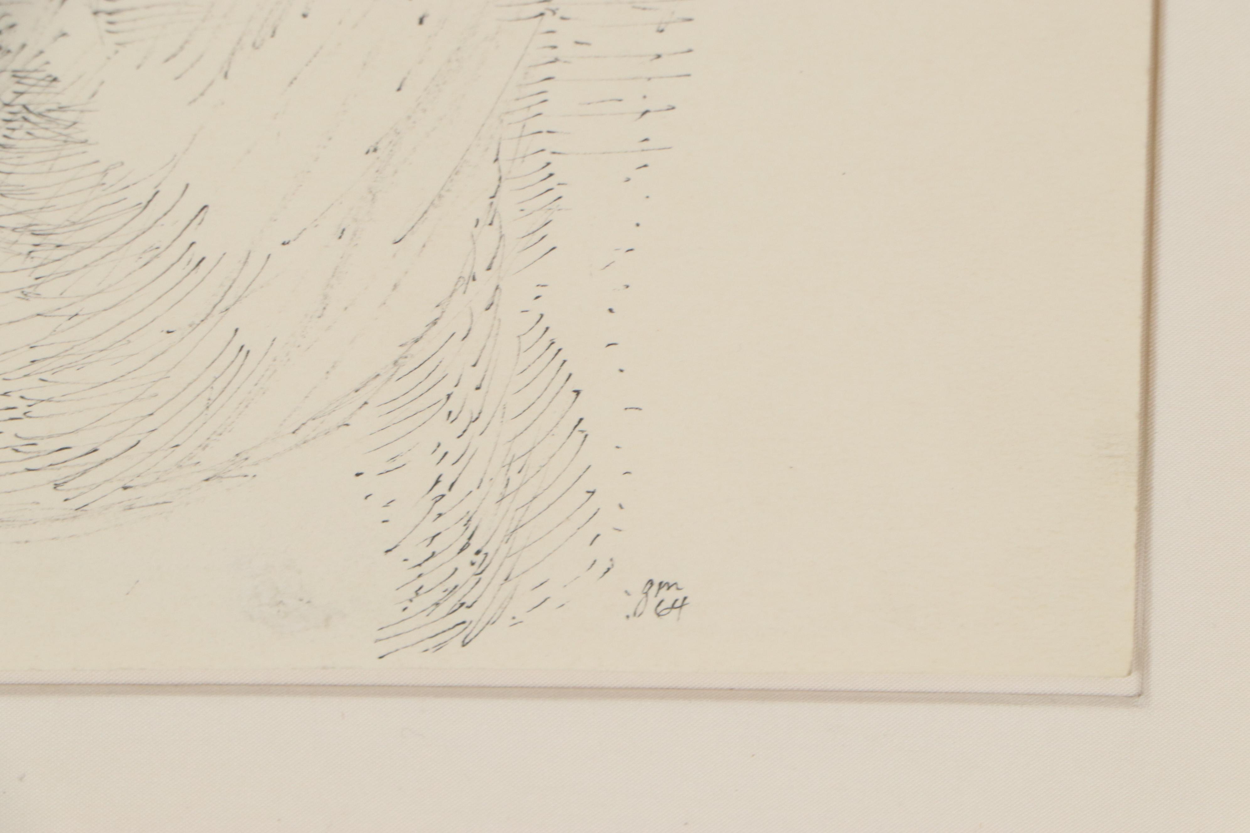 Ink Drawing of Female Nude, 1964