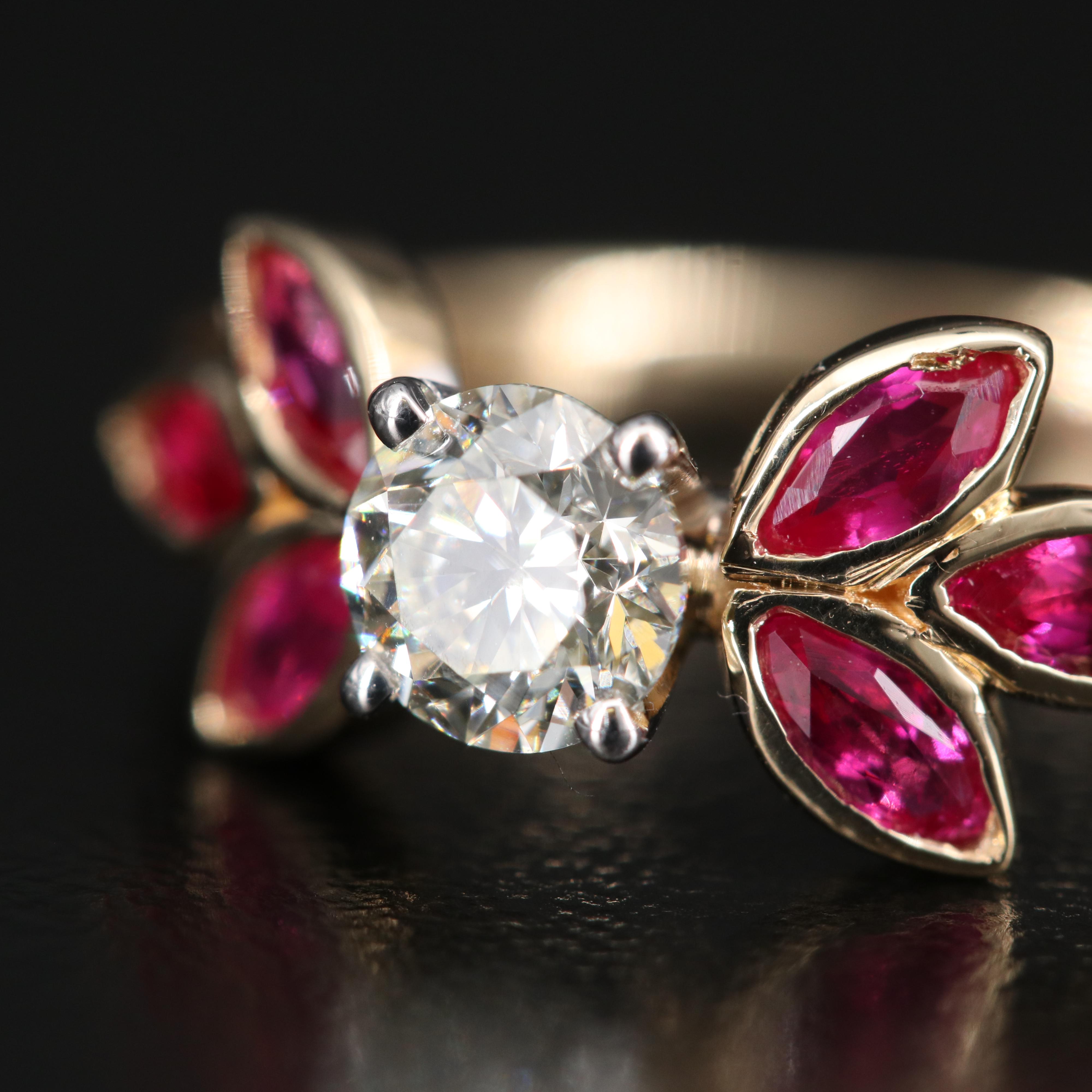 EFFY 14K Diamond and Ruby Ring