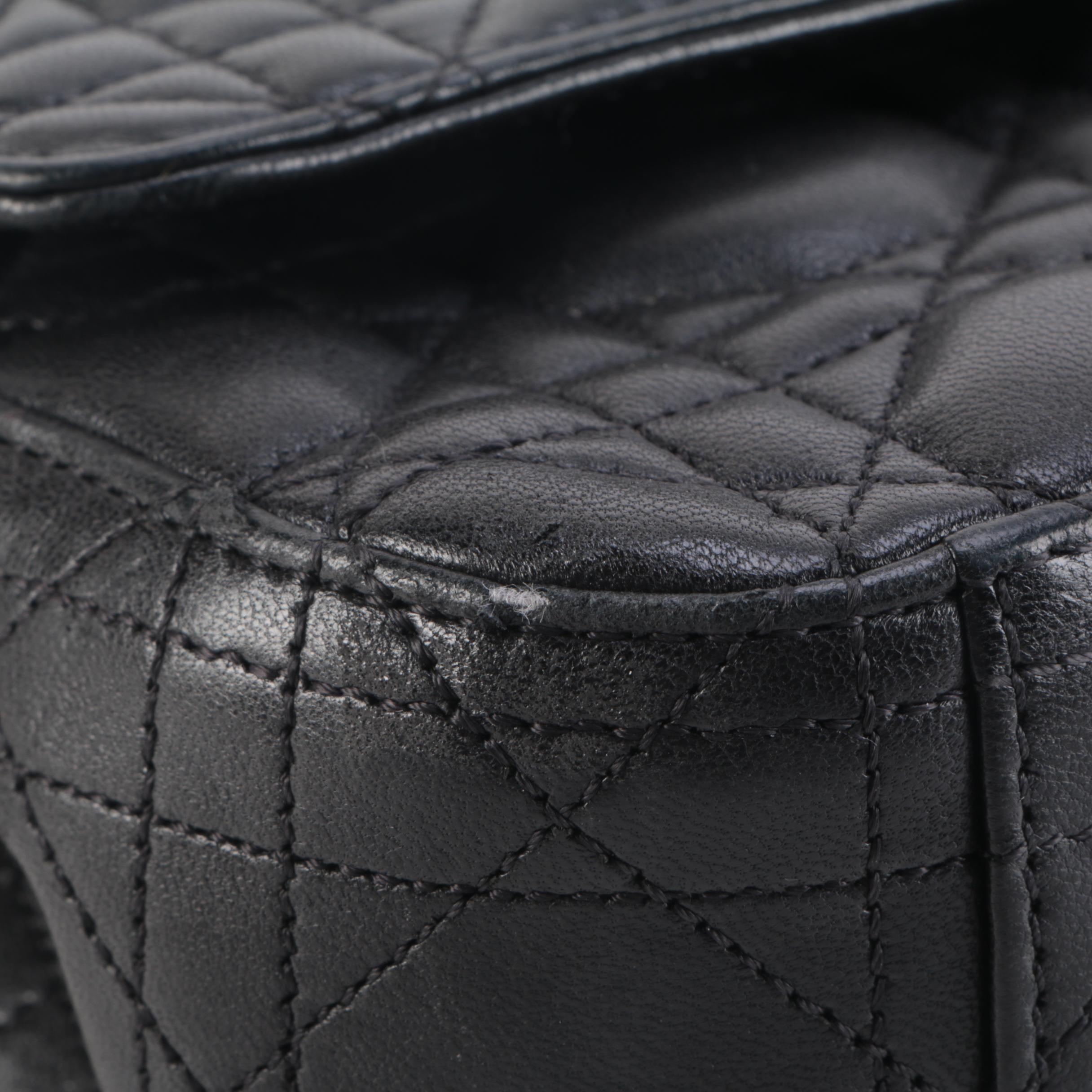 Christian Dior Miss Dior Cannage Quilted Black Lambskin Front Flap Shoulder Bag