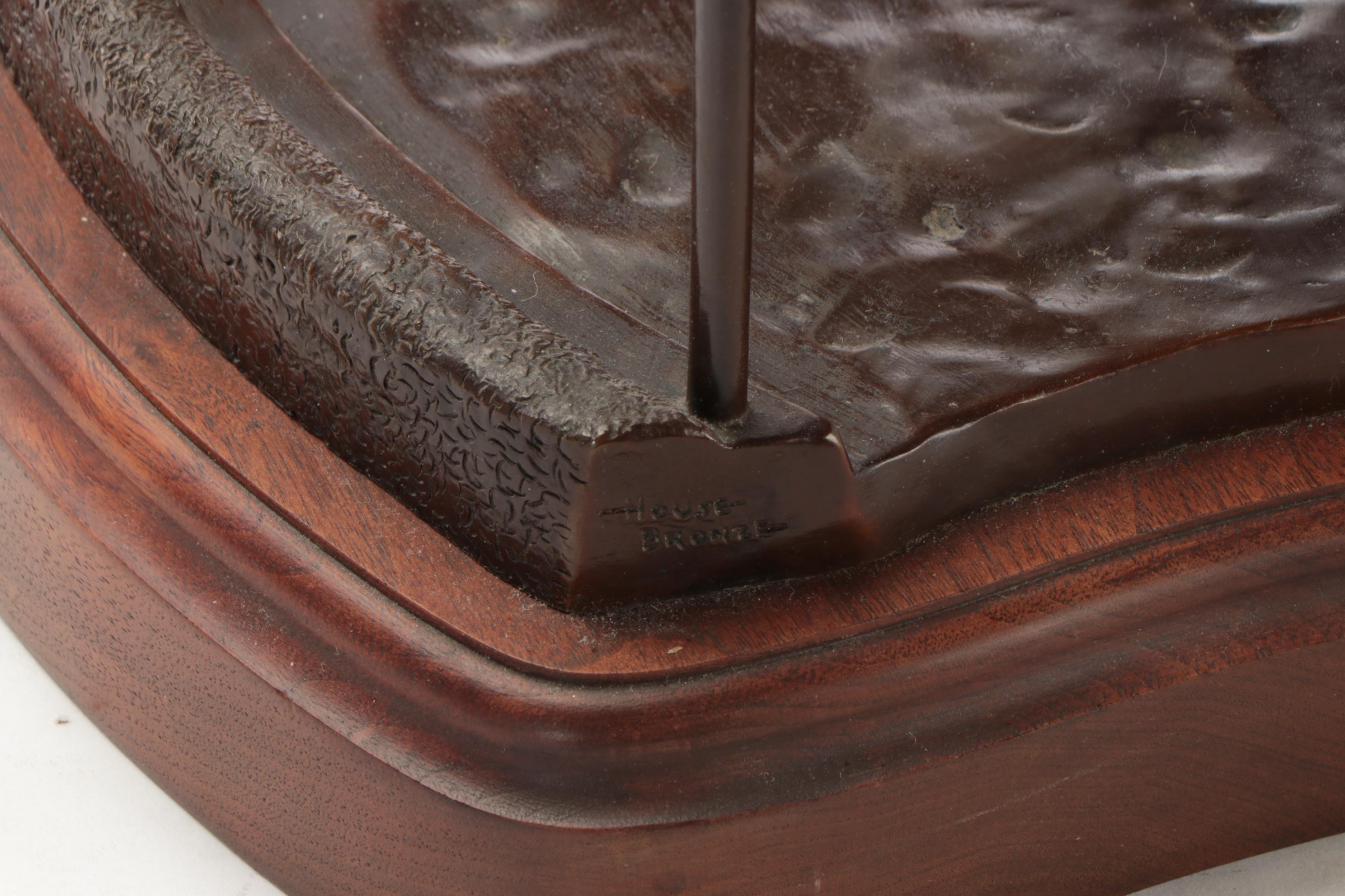 Jan Woods Bronze Sculpture "Buck at the Sale," 1988