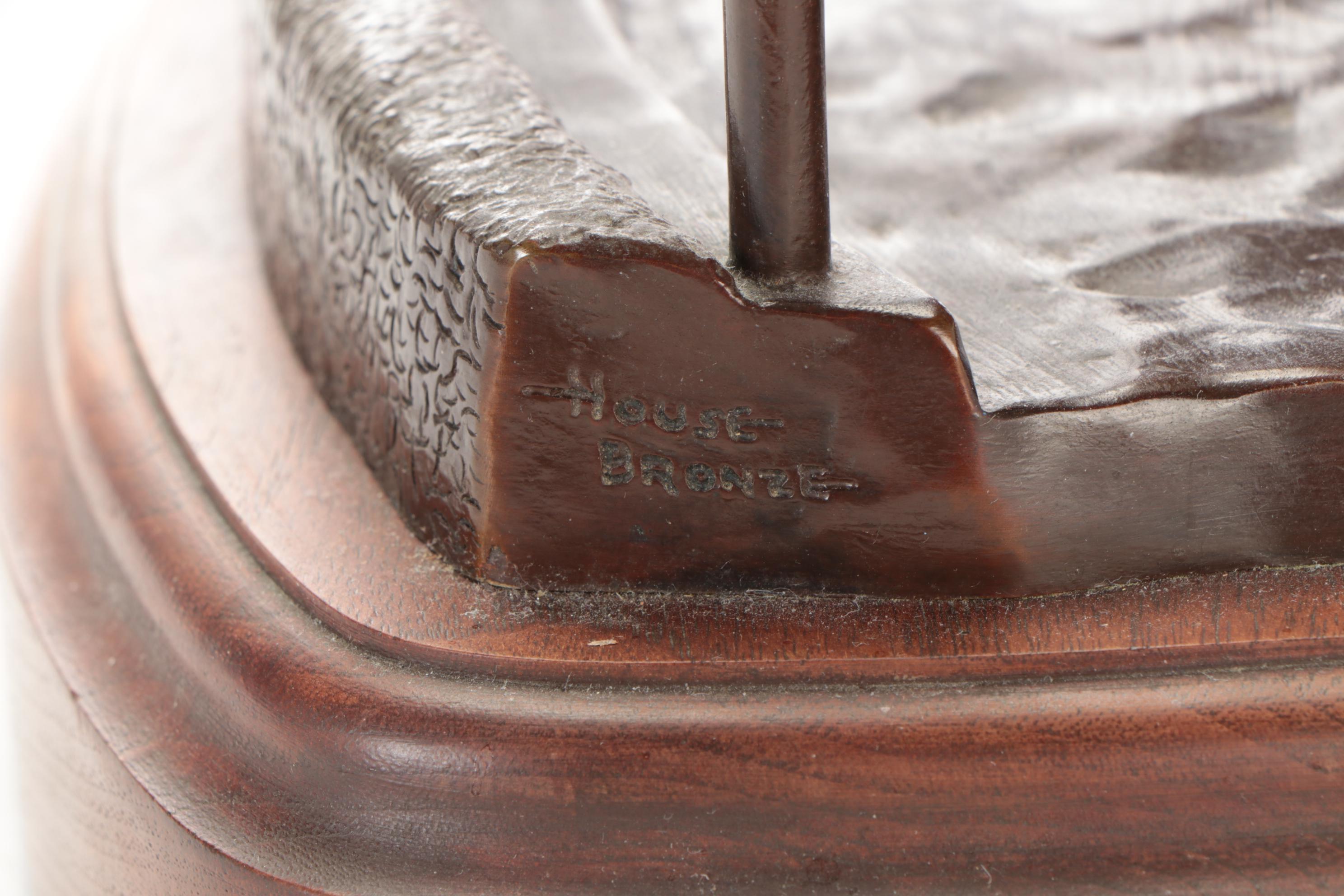 Jan Woods Bronze Sculpture "Buck at the Sale," 1988