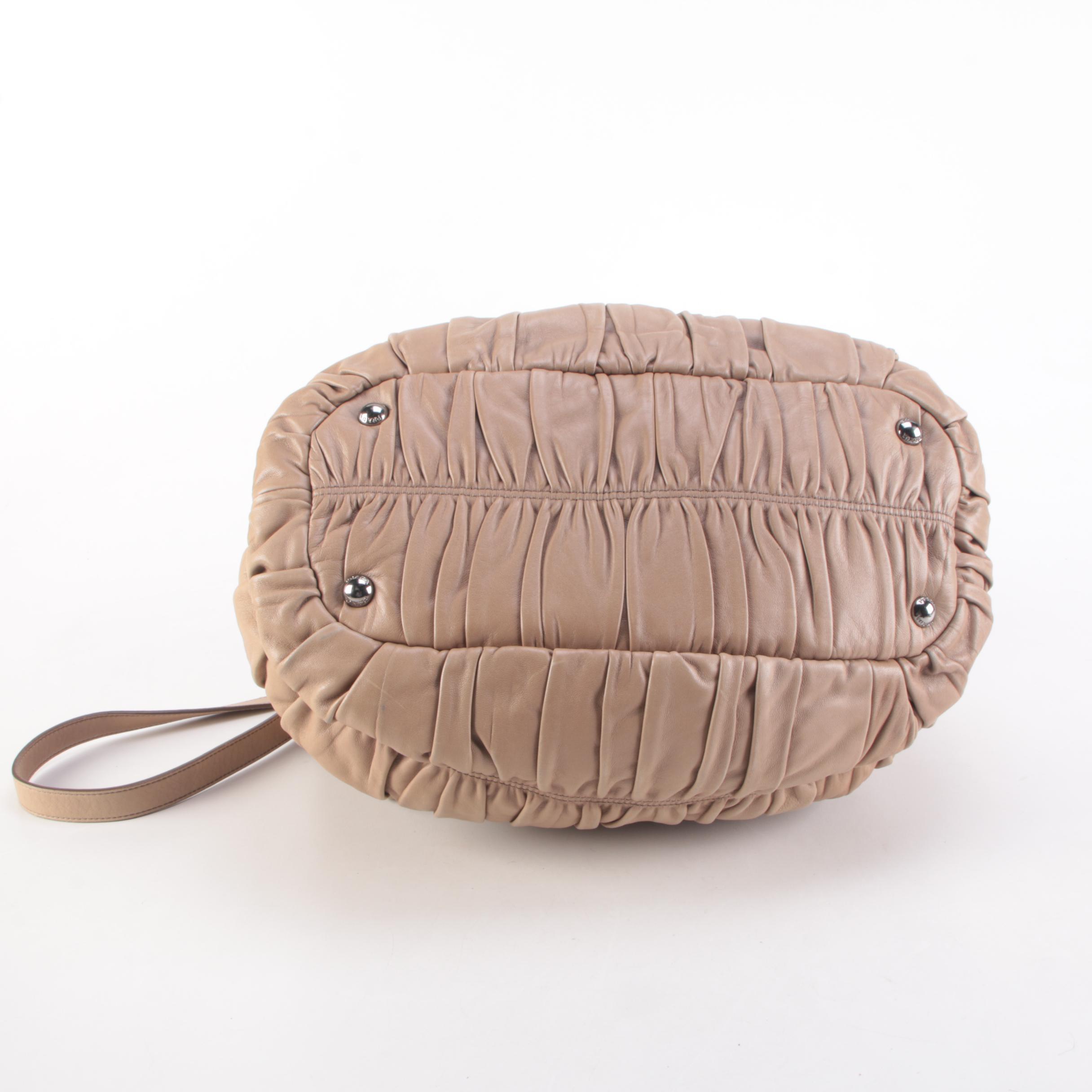 Prada Beige Gauffre Leather Two-Way Satchel