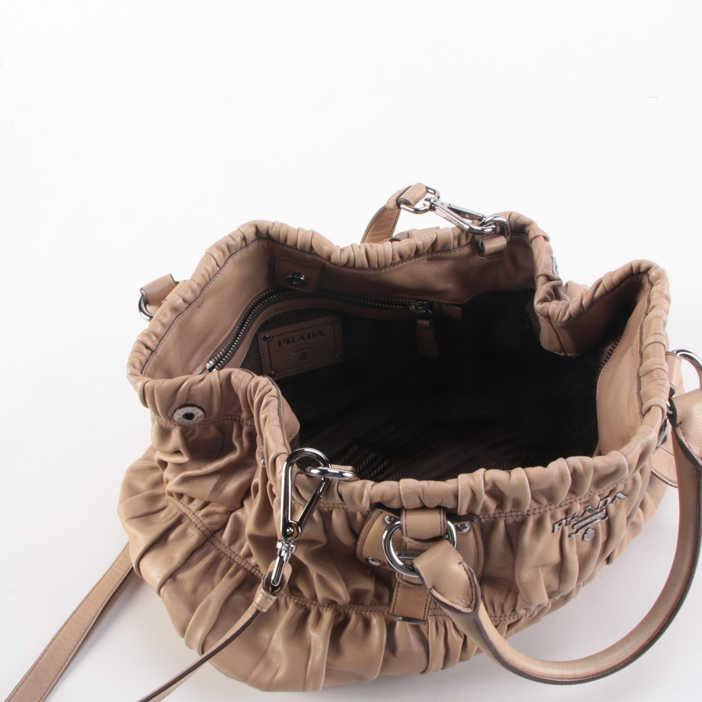 Prada Beige Gauffre Leather Two-Way Satchel