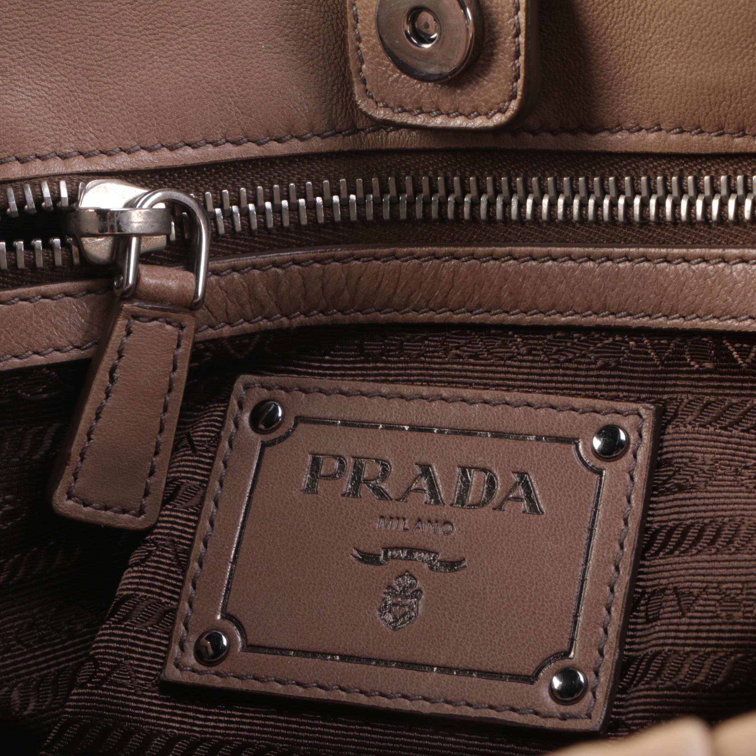 Prada Beige Gauffre Leather Two-Way Satchel
