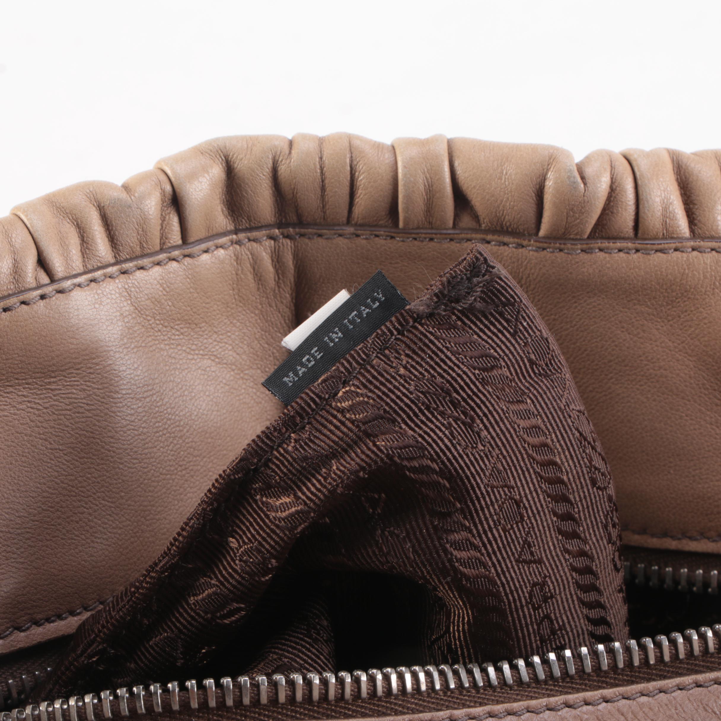 Prada Beige Gauffre Leather Two-Way Satchel