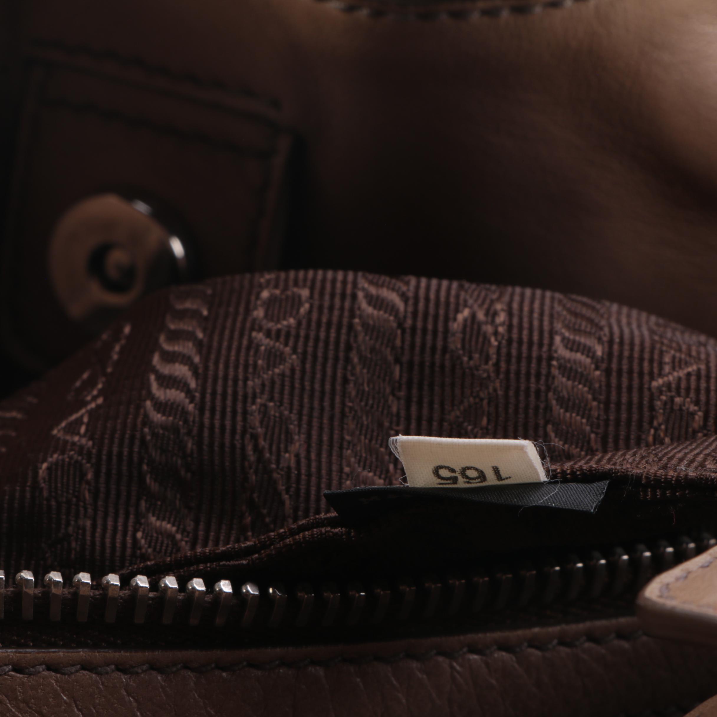 Prada Beige Gauffre Leather Two-Way Satchel