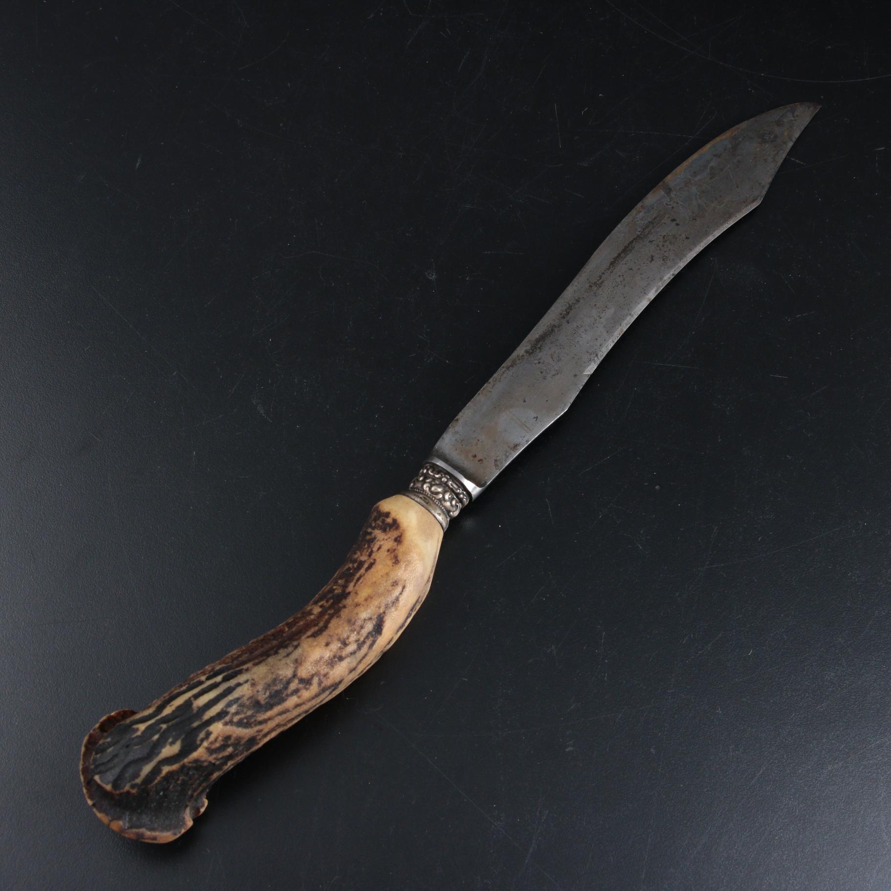 WM. A. Rogers Sterling Silver Accented Carving Utensils with Antler Handles