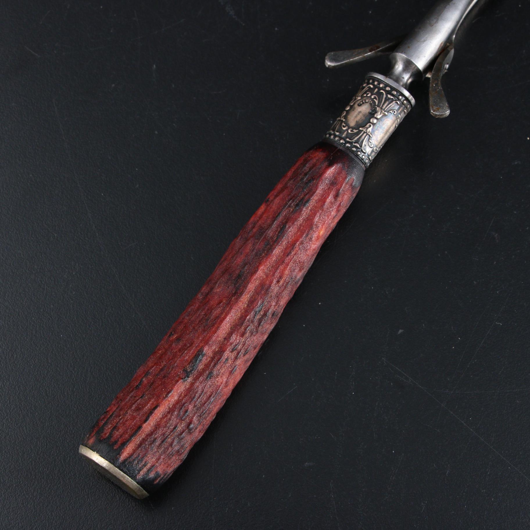 WM. A. Rogers Sterling Silver Accented Carving Utensils with Antler Handles