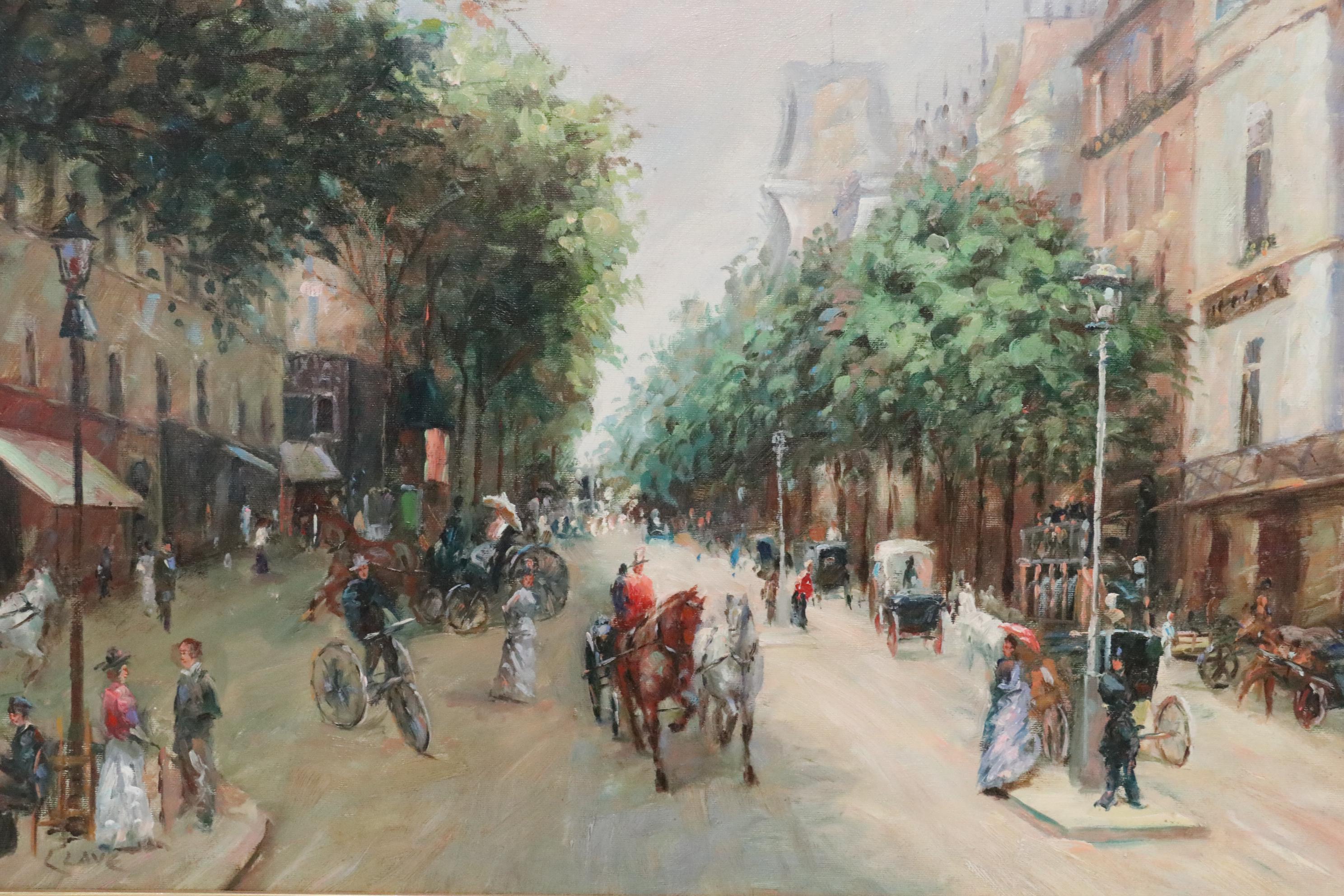 Oil Painting of an Early 20th Century Parisian Street Scene, 21st Century