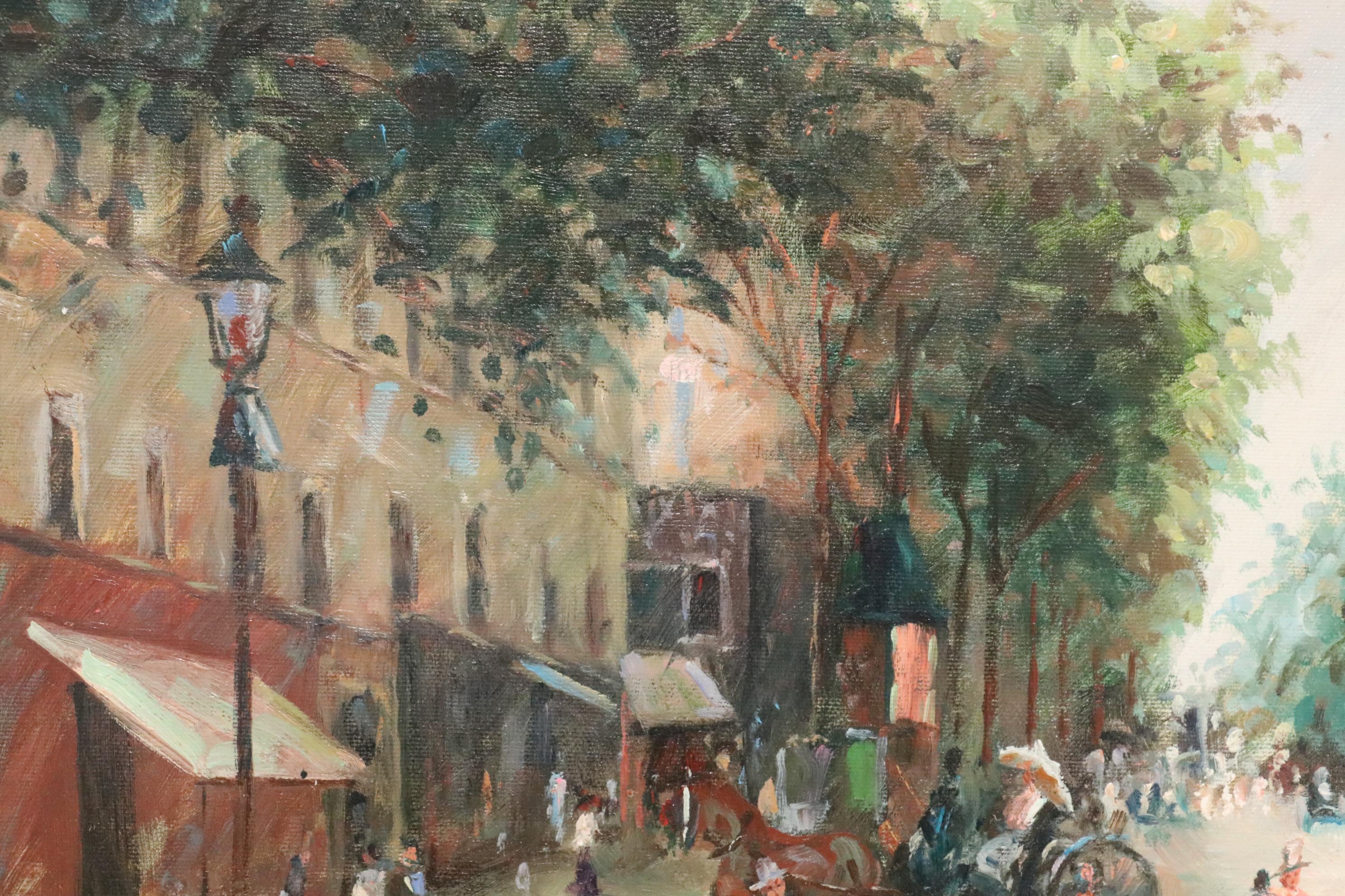 Oil Painting of an Early 20th Century Parisian Street Scene, 21st Century