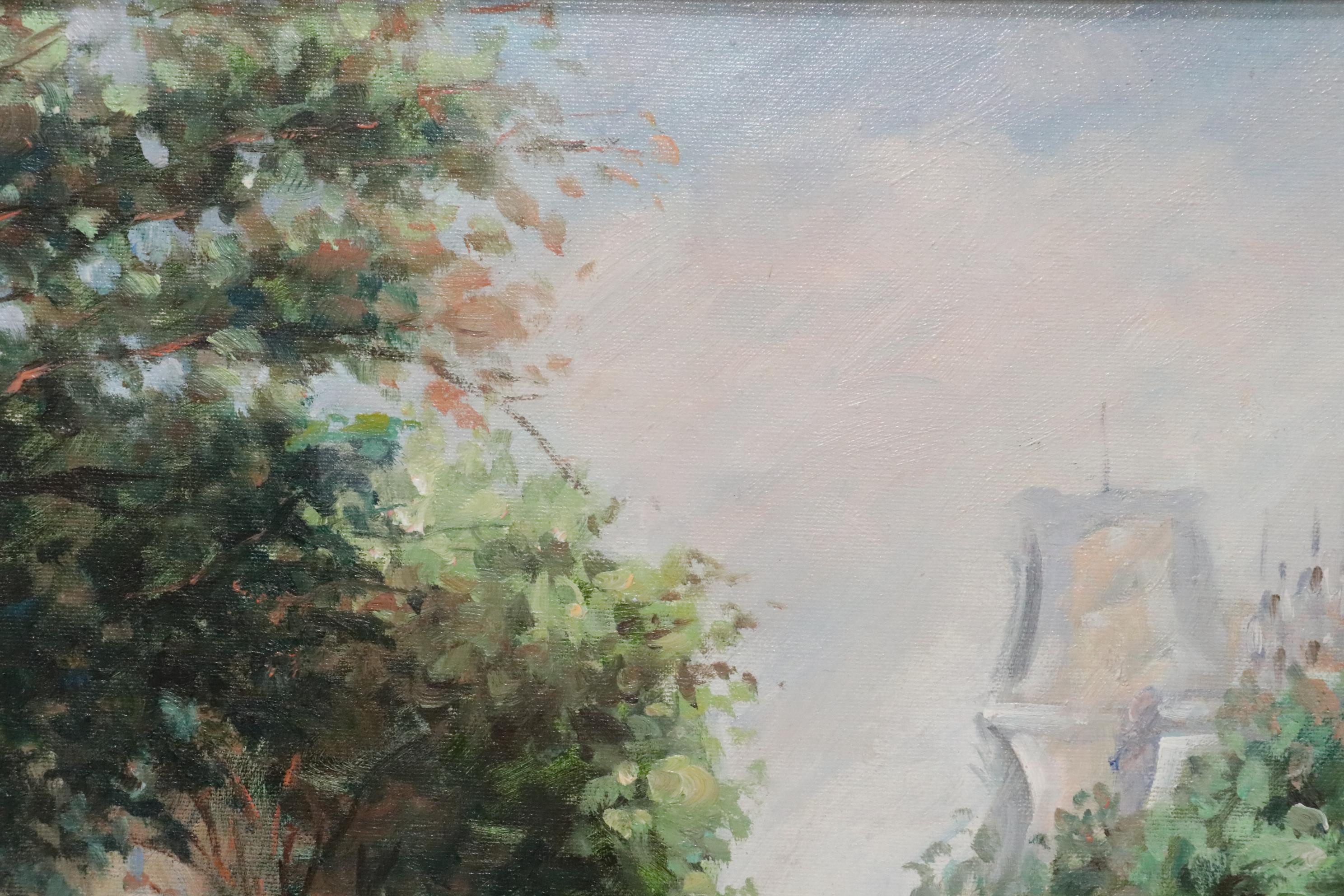 Oil Painting of an Early 20th Century Parisian Street Scene, 21st Century