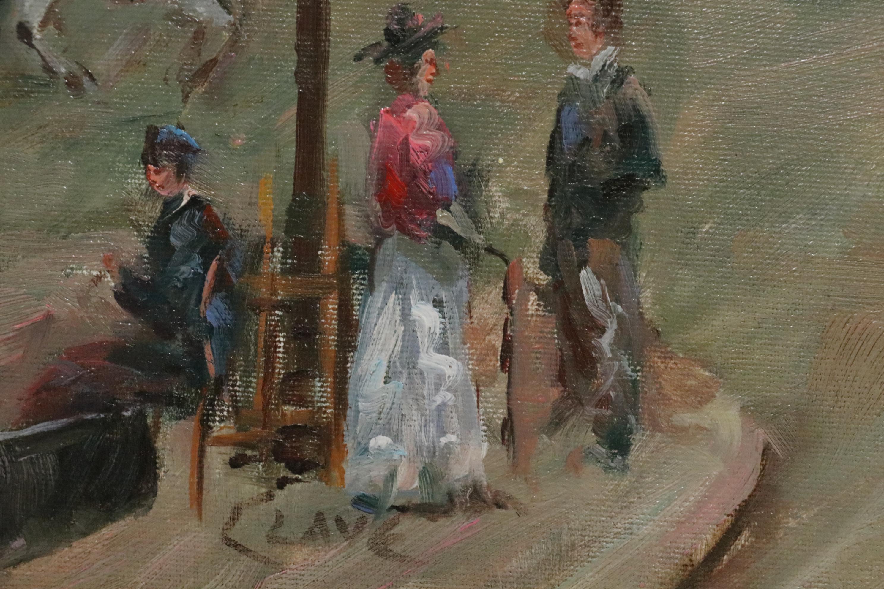 Oil Painting of an Early 20th Century Parisian Street Scene, 21st Century