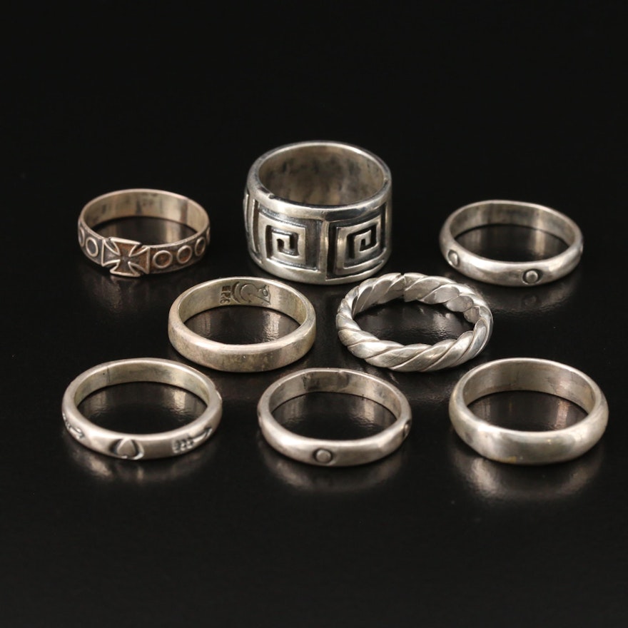 Sterling Silver Rings with Stampwork