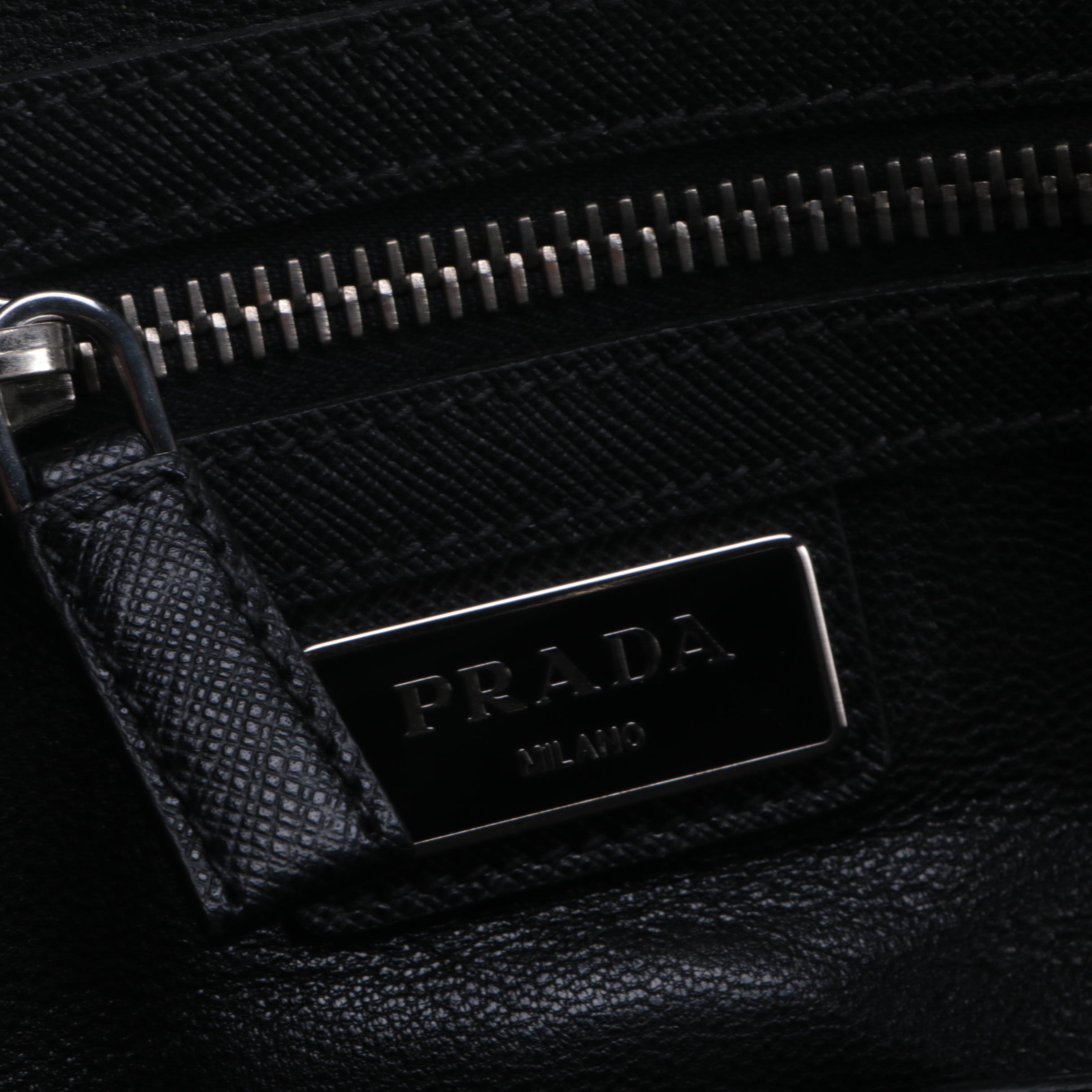 Prada Attaché Briefcase in Bluette Saffiano Leather